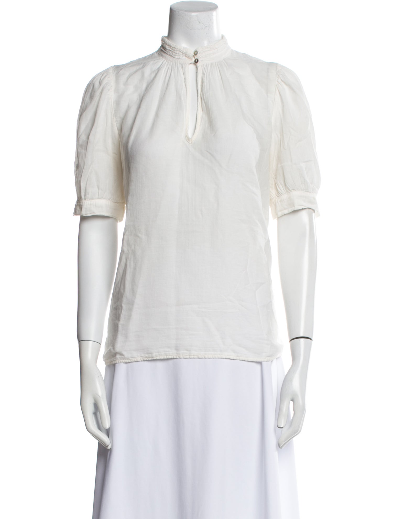BA&SH Mock Neck Short Sleeve Blouse