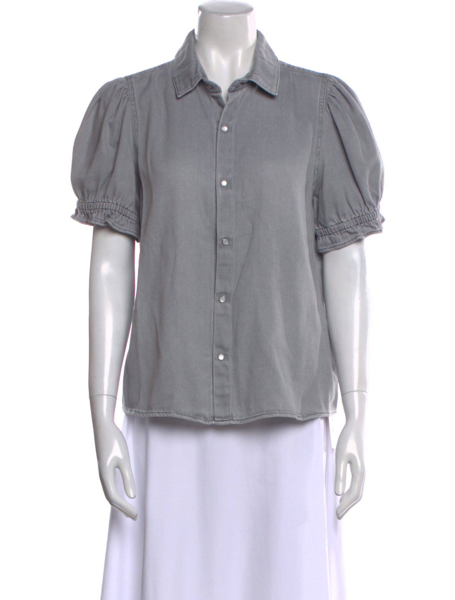 BA&SH Short Sleeve Button-Up Top