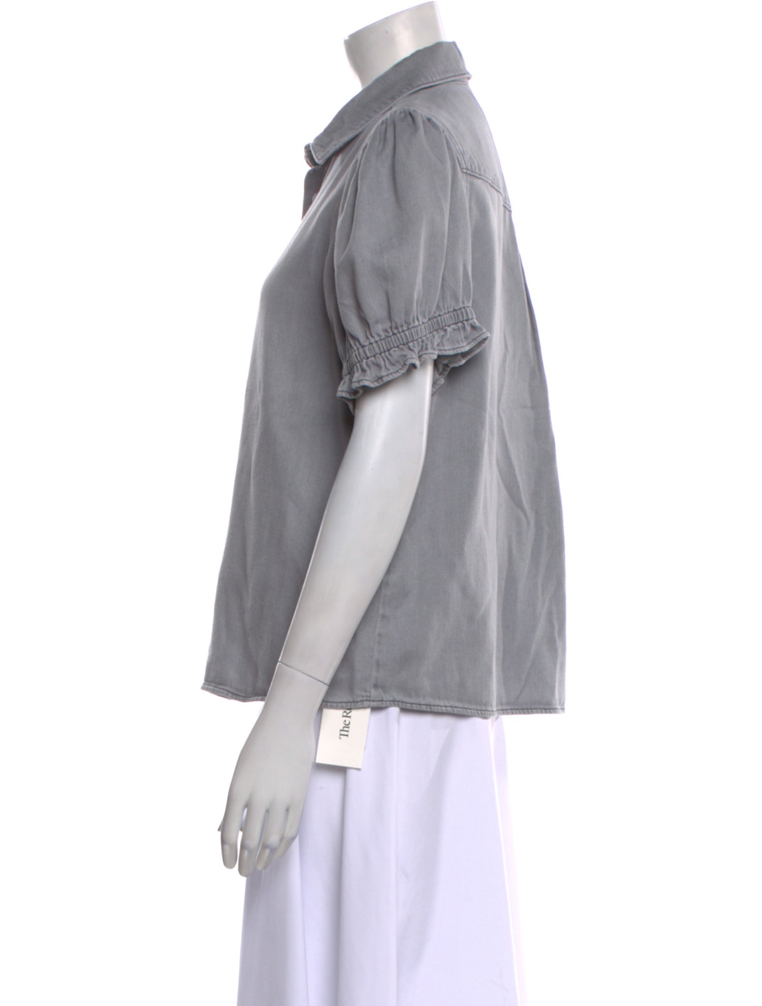 BA&SH Short Sleeve Button-Up Top