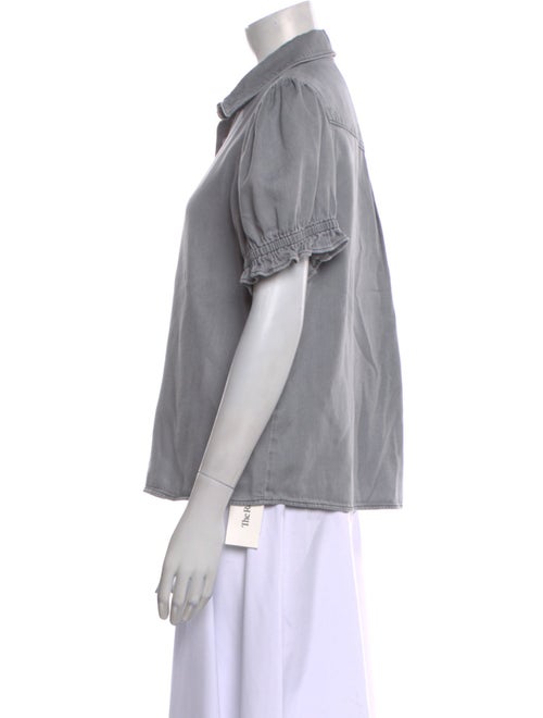 BA&SH Short Sleeve Button-Up Top