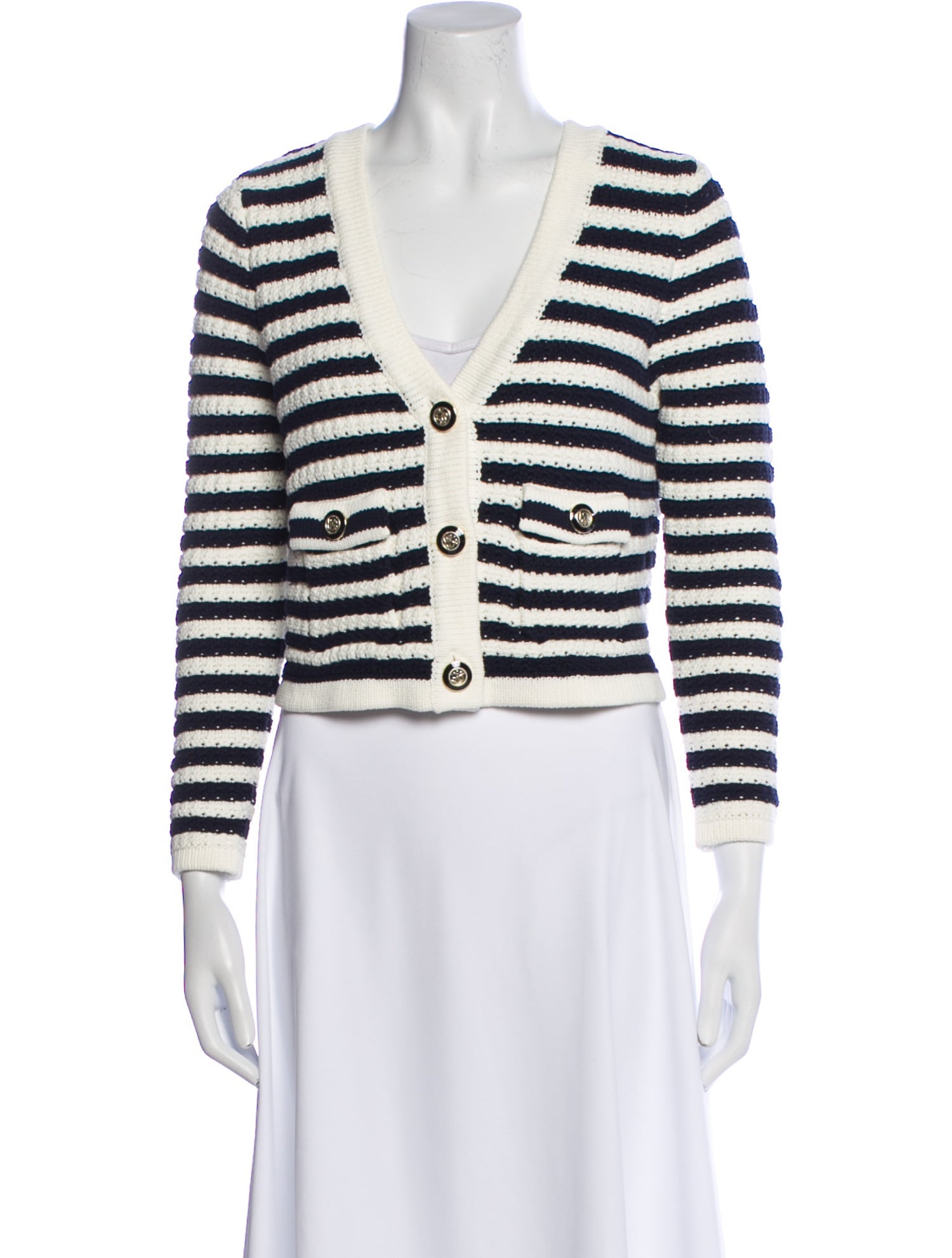 BA&SH Striped V-Neck Sweater