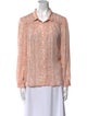 BA&SH Printed Long Sleeve Button-Up Top