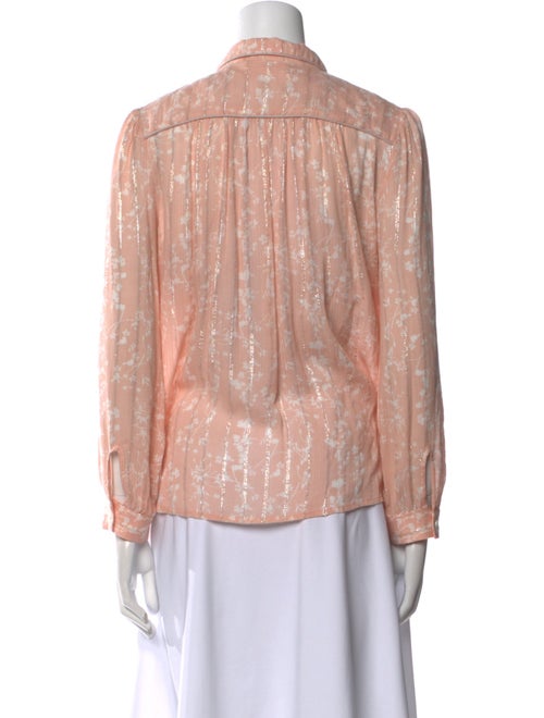 BA&SH Printed Long Sleeve Button-Up Top