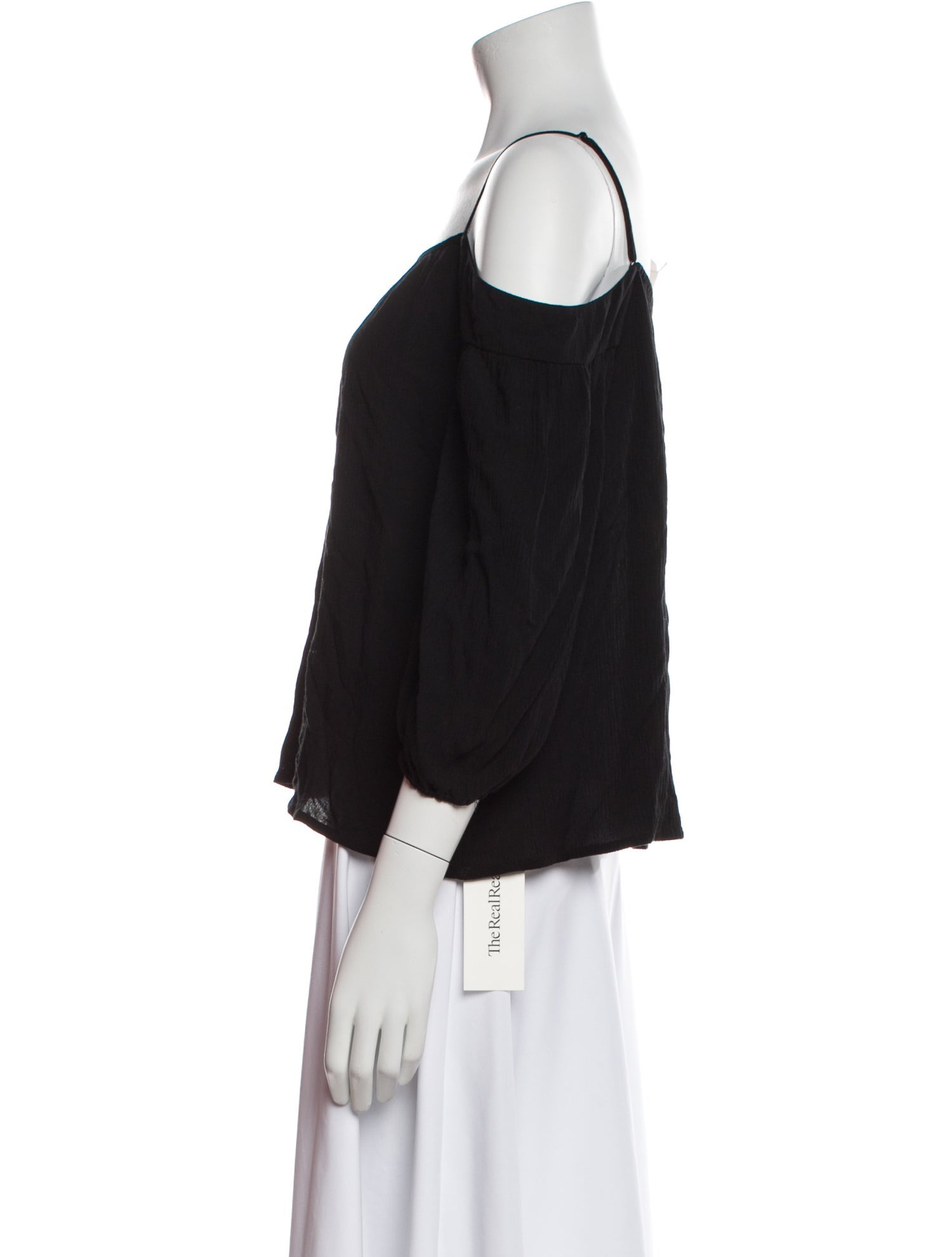 BA&SH Square Neckline Three-Quarter Sleeve Crop Top