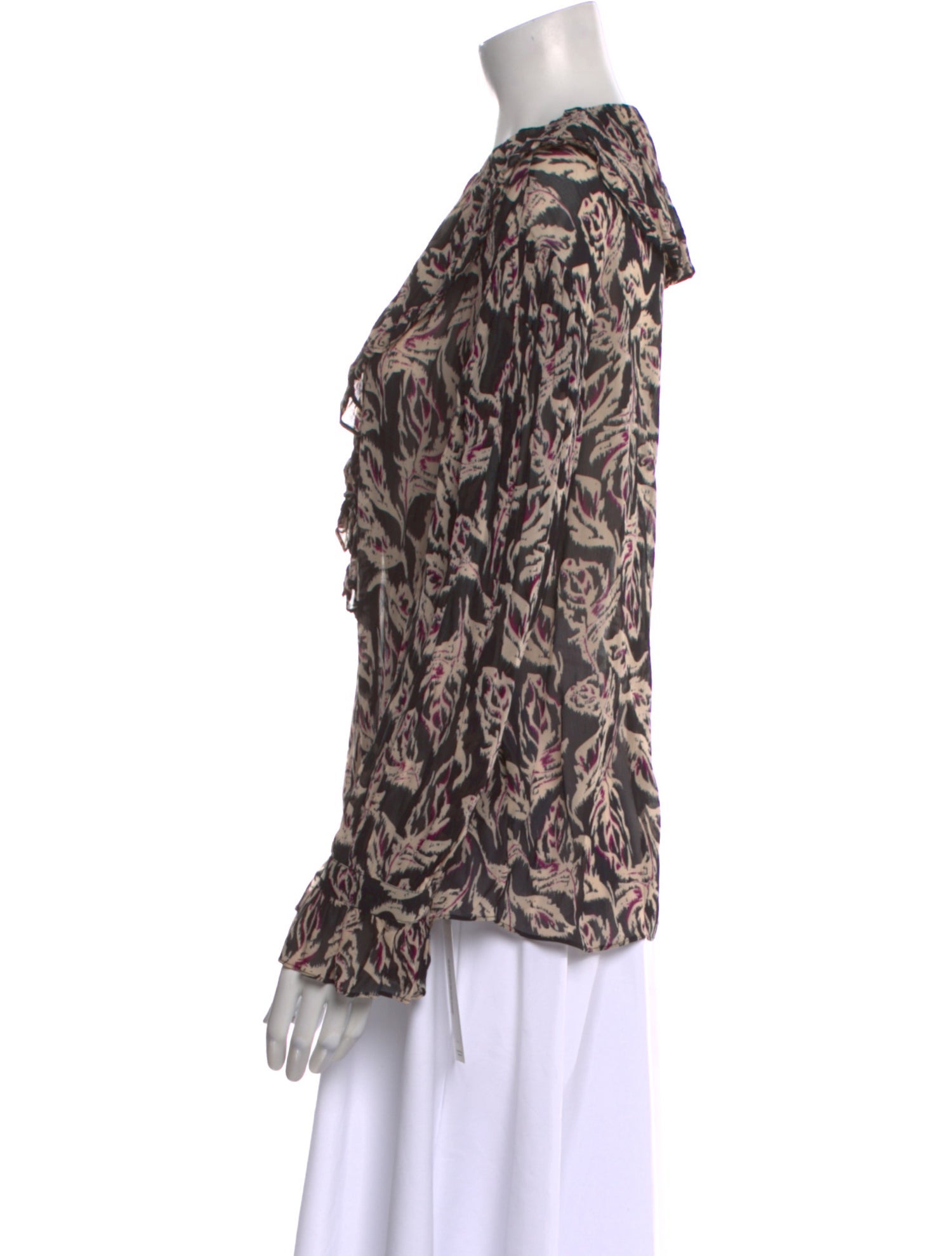 BA&SH Floral Print Scoop Neck Blouse