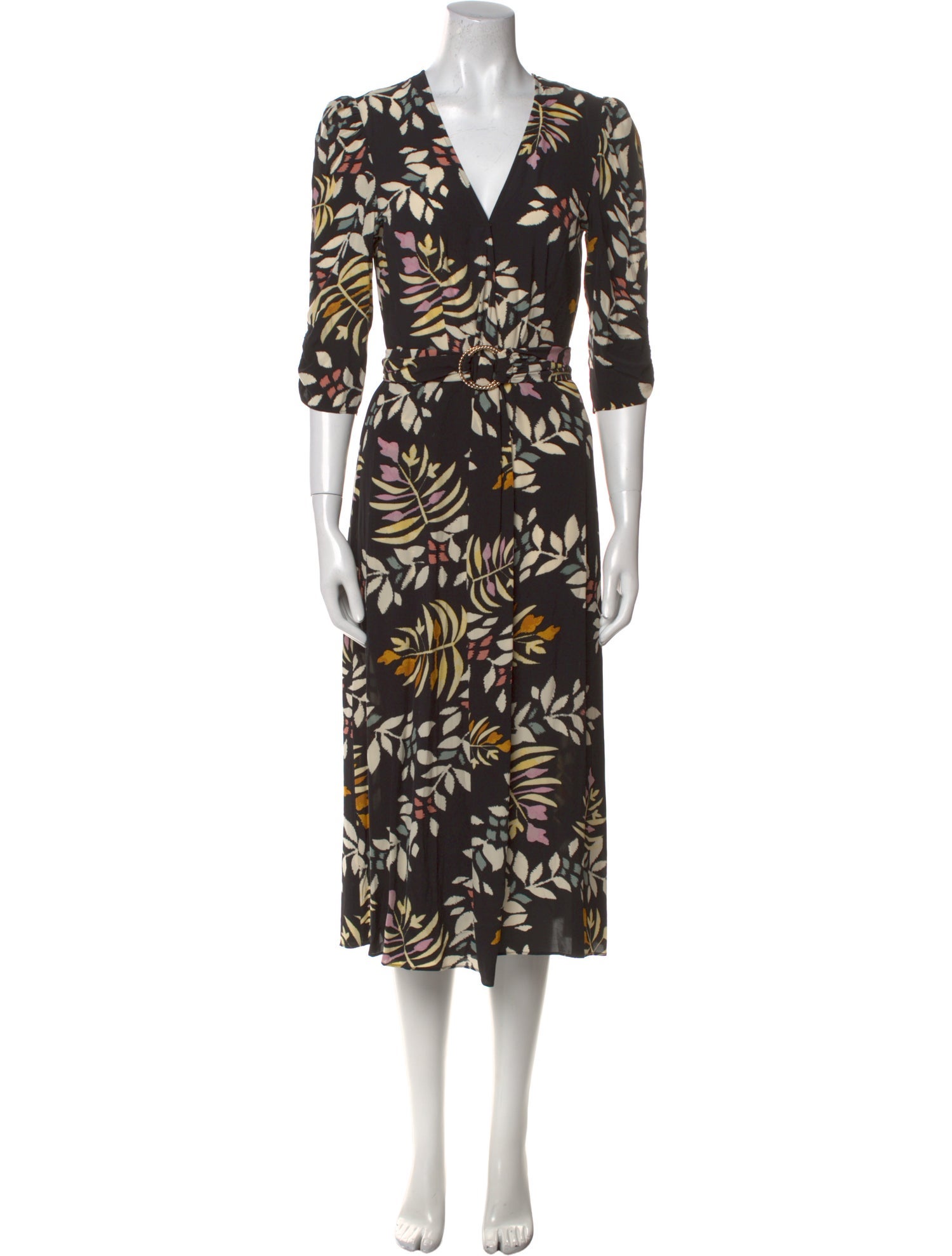 BA&SH Floral Print Midi Length Dress