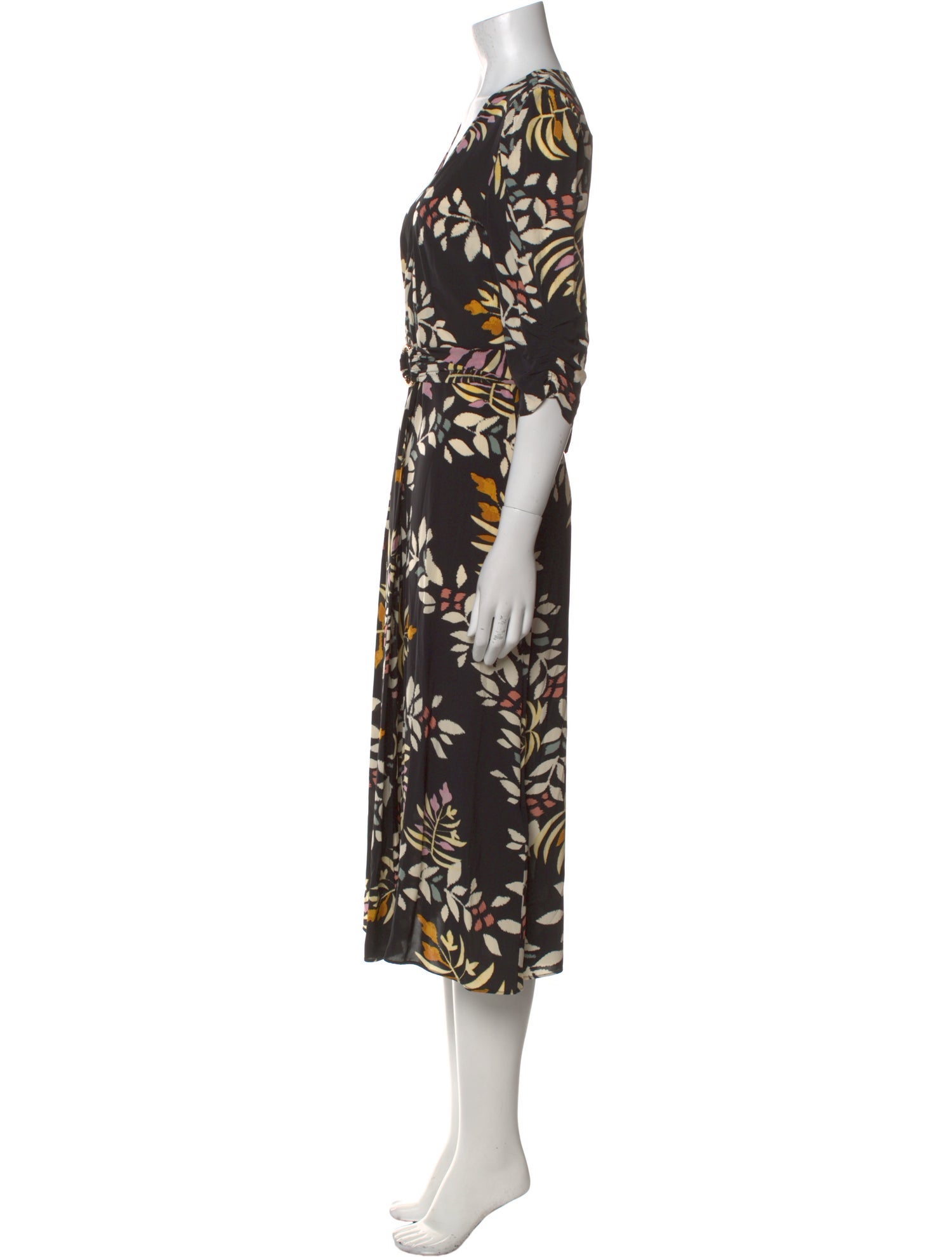 BA&SH Floral Print Midi Length Dress
