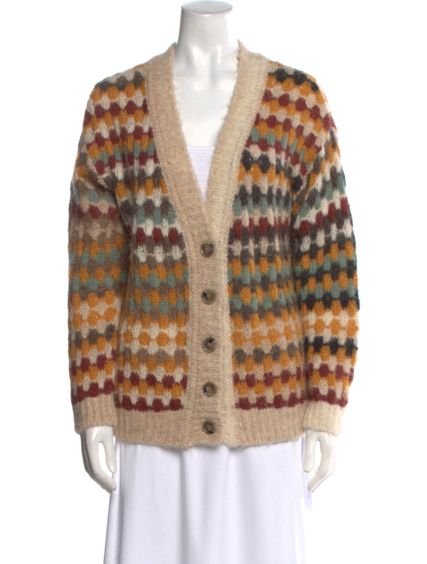 BA&SH Printed V-Neck Sweater