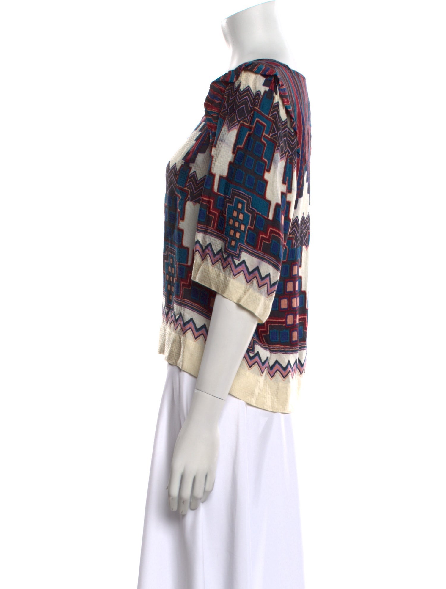 BA&SH Printed V-Neck Crop Top