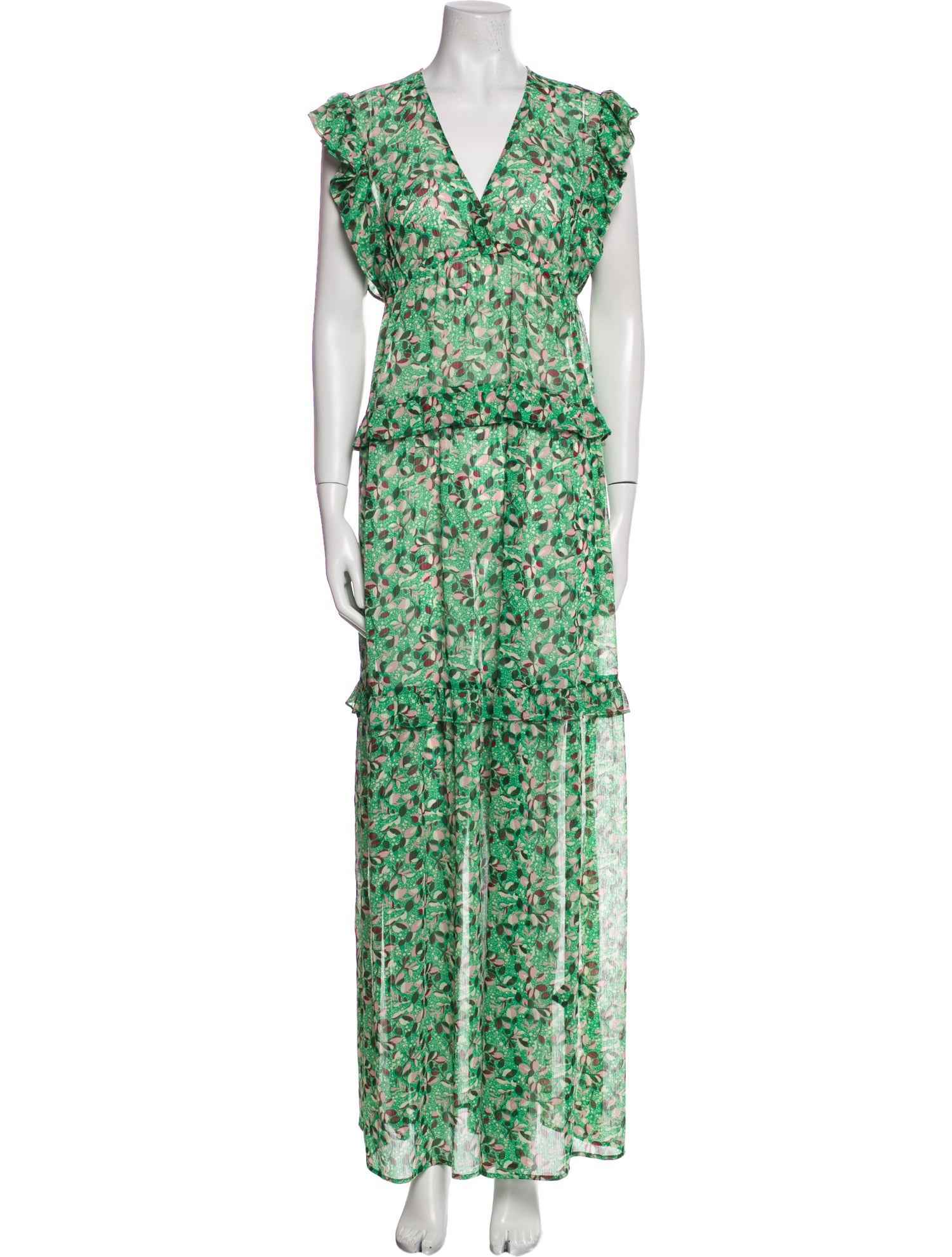 BA&SH Floral Print Long Dress