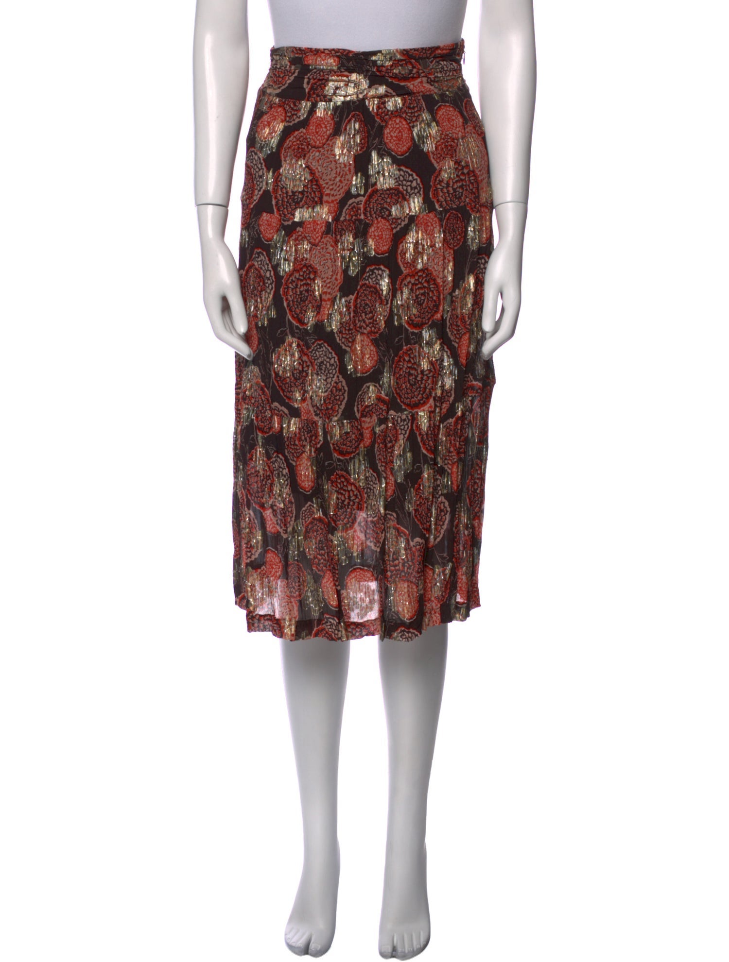 BA&SH Silk Knee-Length Skirt