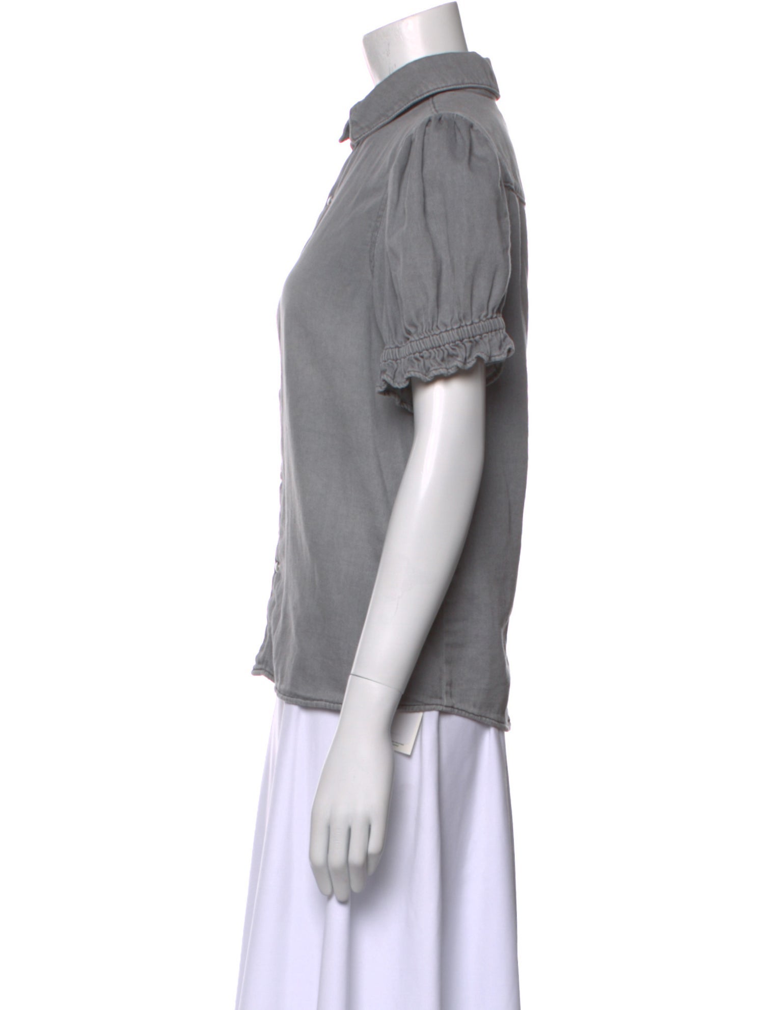 BA&SH Short Sleeve Button-Up Top