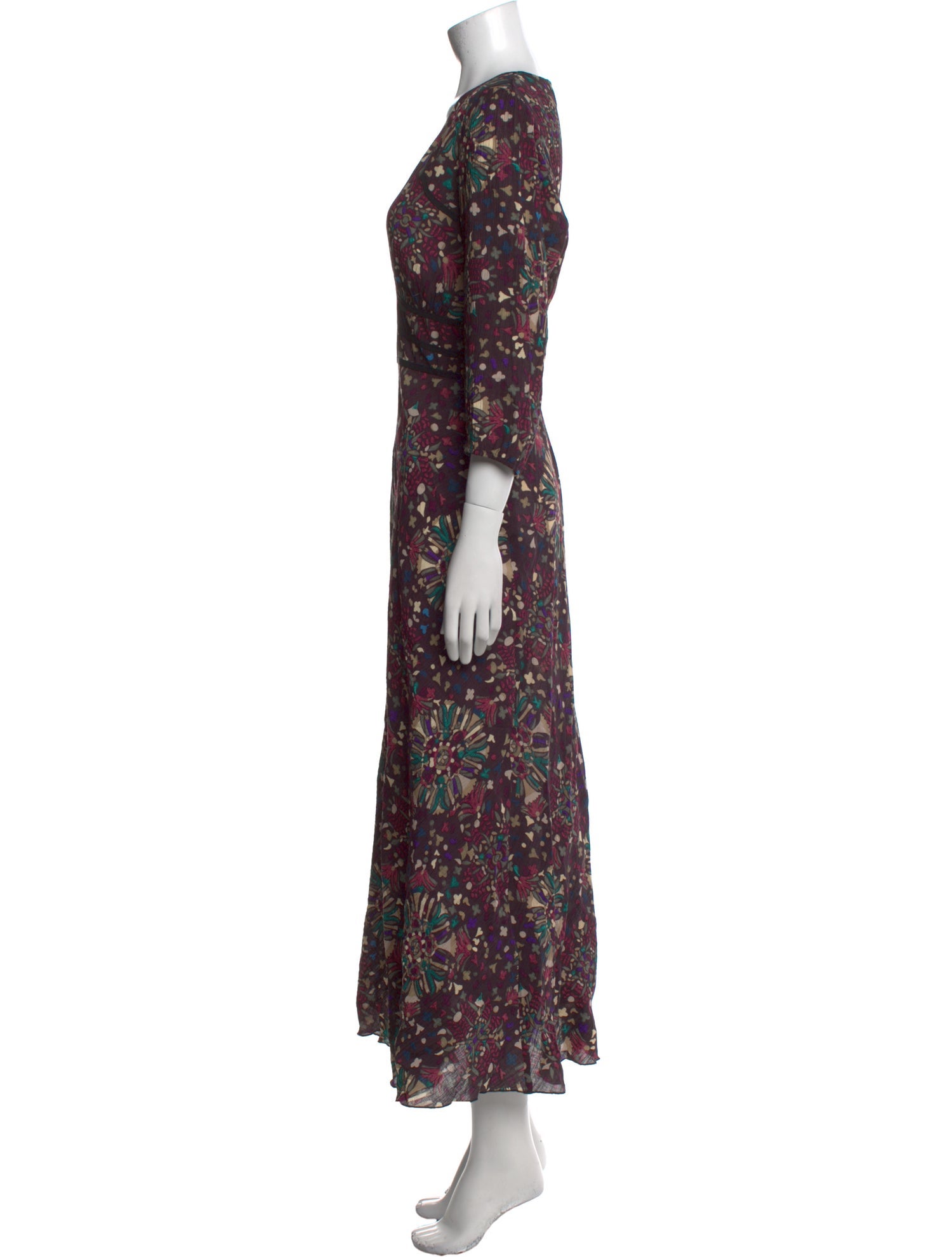 BA&SH Floral Print Midi Length Dress