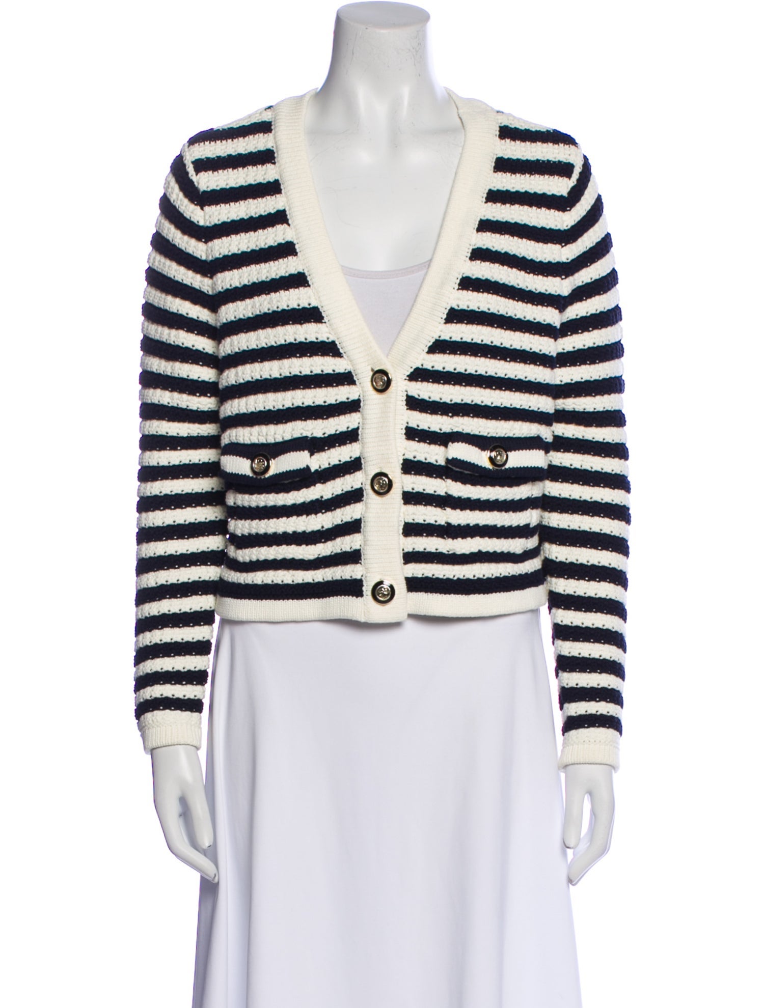BA&SH Striped V-Neck Sweater