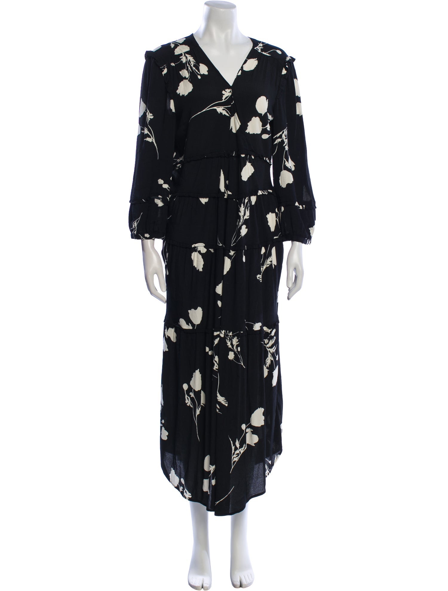 BA&SH Floral Print Long Dress
