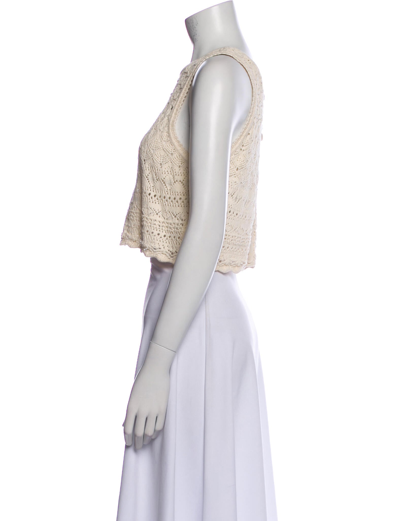 BA&SH Crew Neck Sleeveless Crop Top