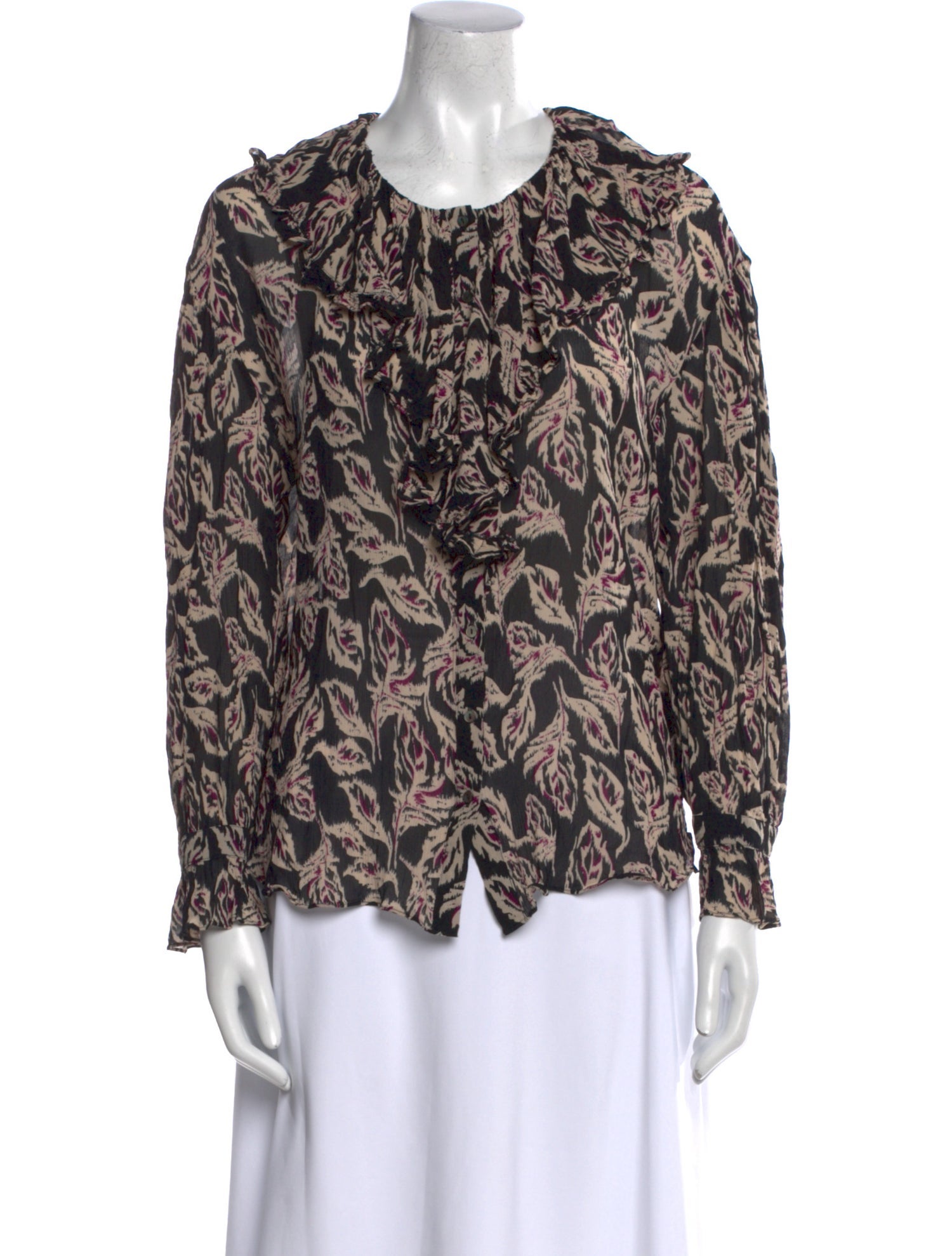 BA&SH Printed Crew Neck Blouse