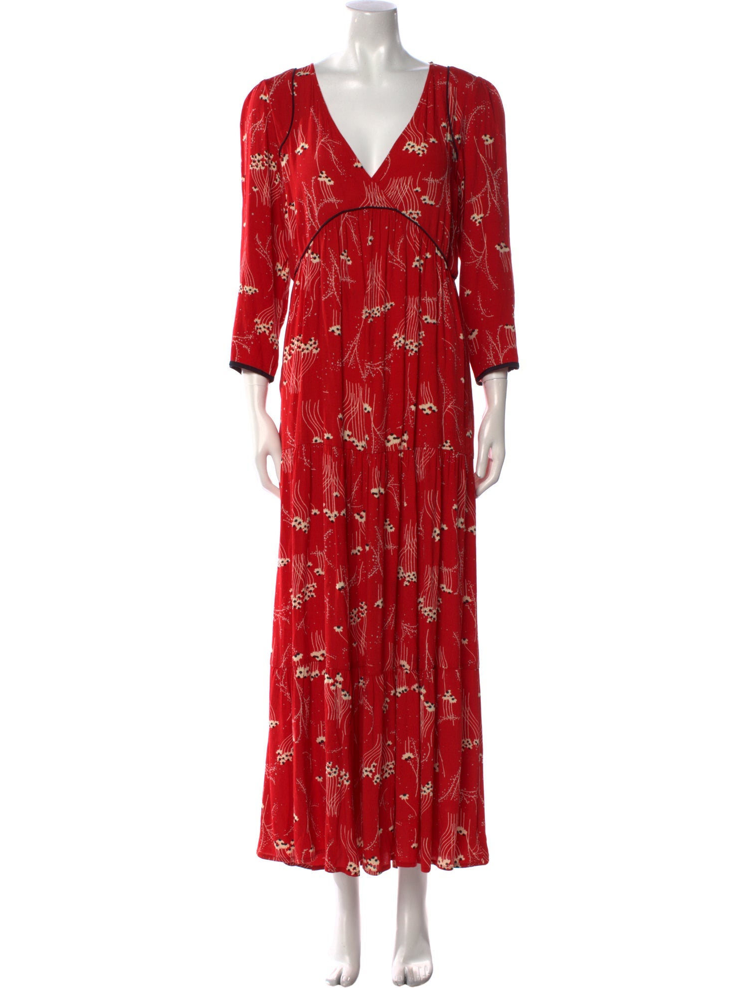 BA&SH Floral Print Long Dress