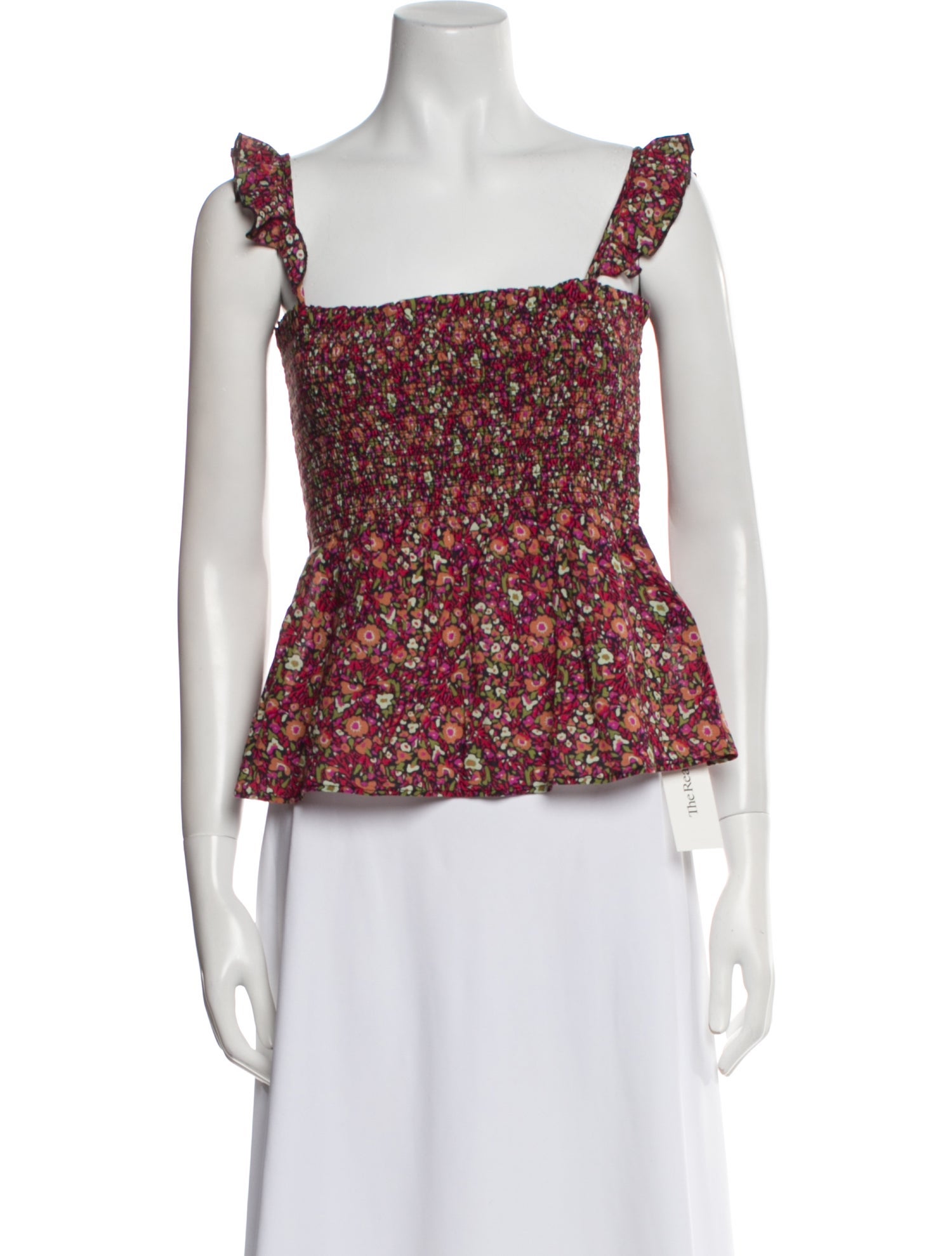BA&SH Floral Print Square Neckline Crop Top w/ Tags