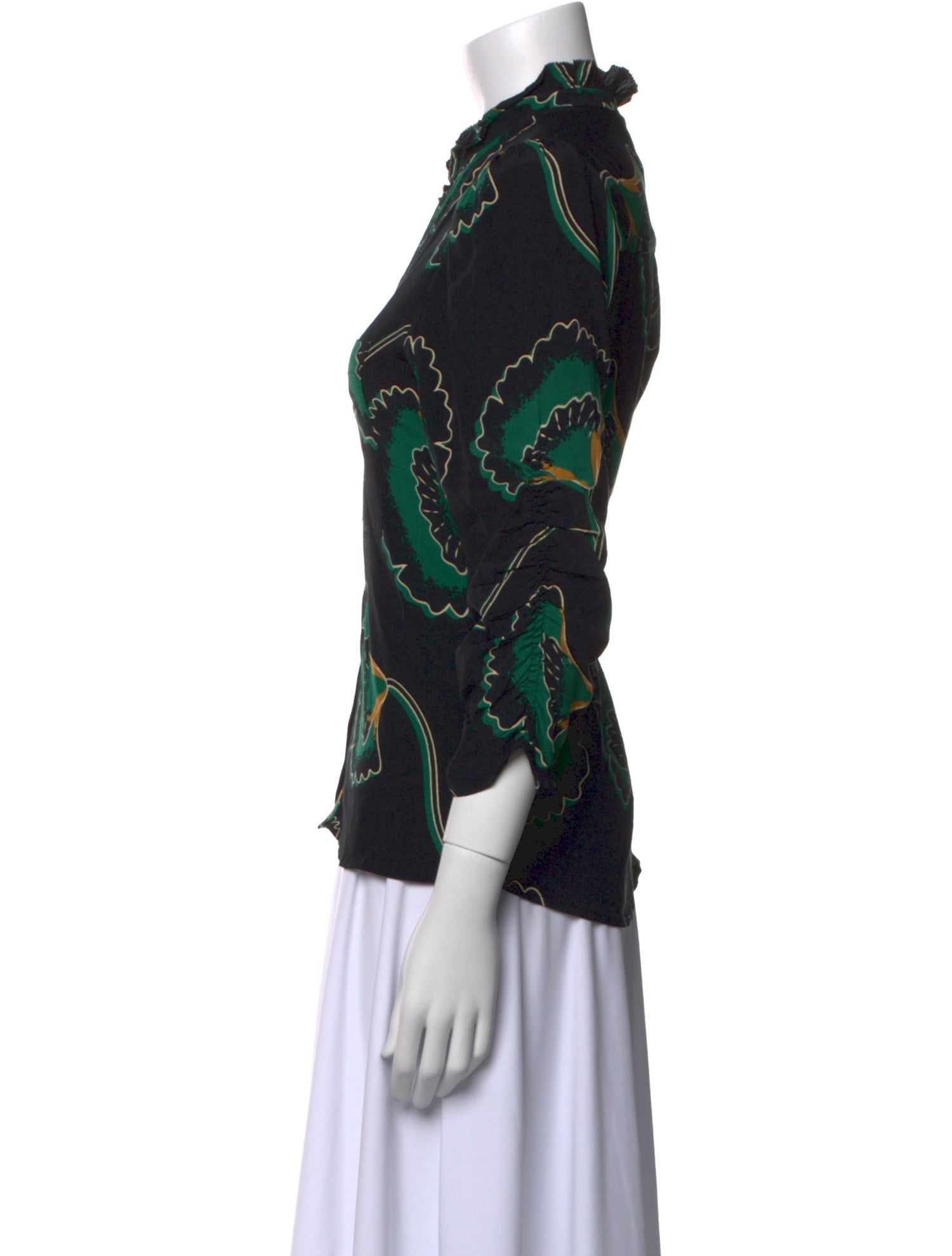 BA&SH Printed Mock Neck Blouse