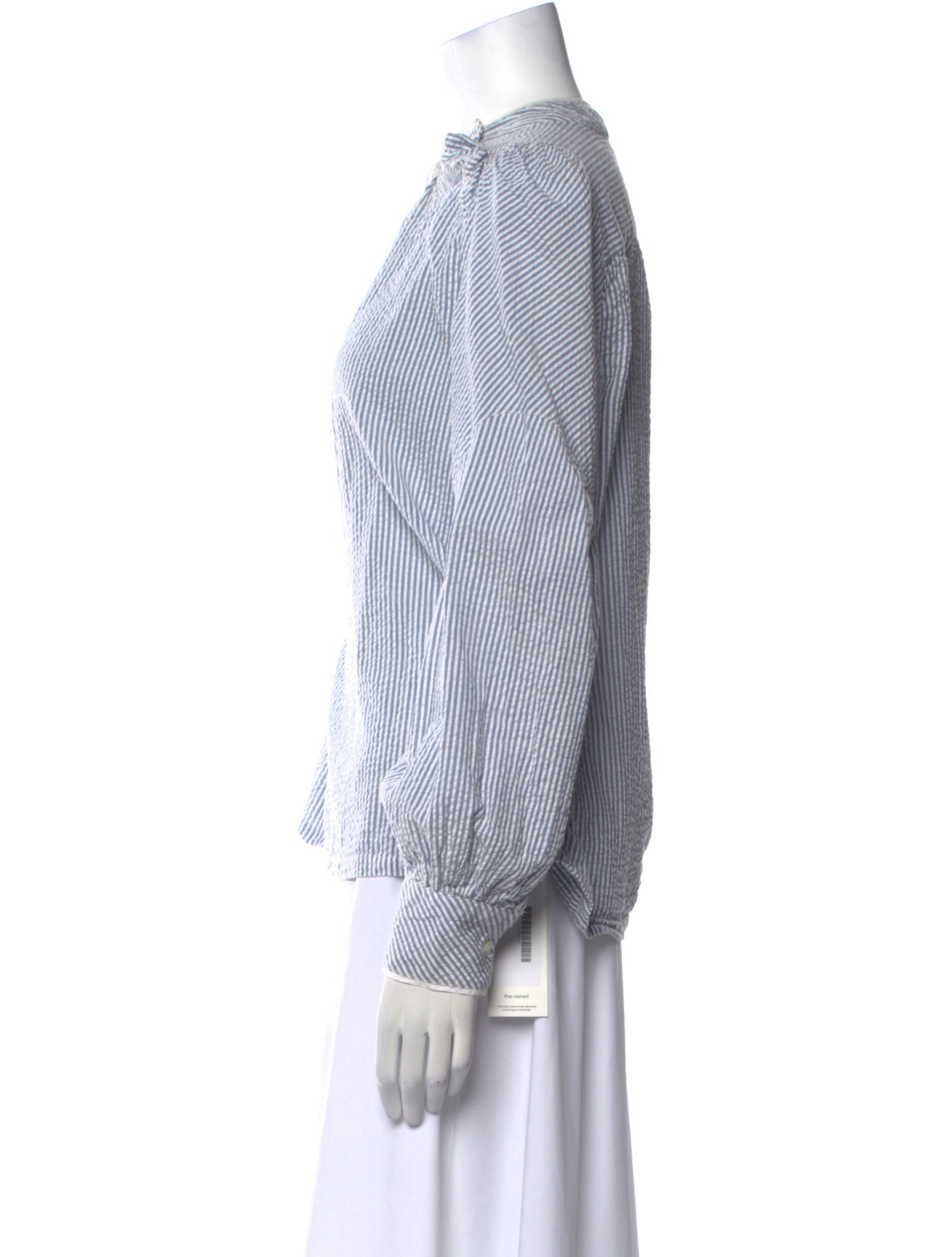 BA&SH Striped Mock Neck Blouse