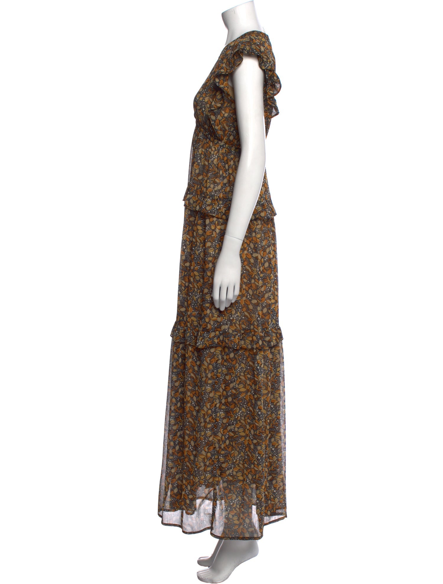 BA&SH Floral Print Long Dress