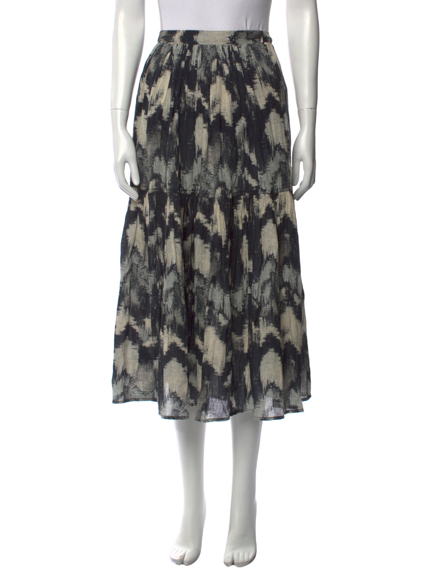 BA&SH Printed Midi Length Skirt