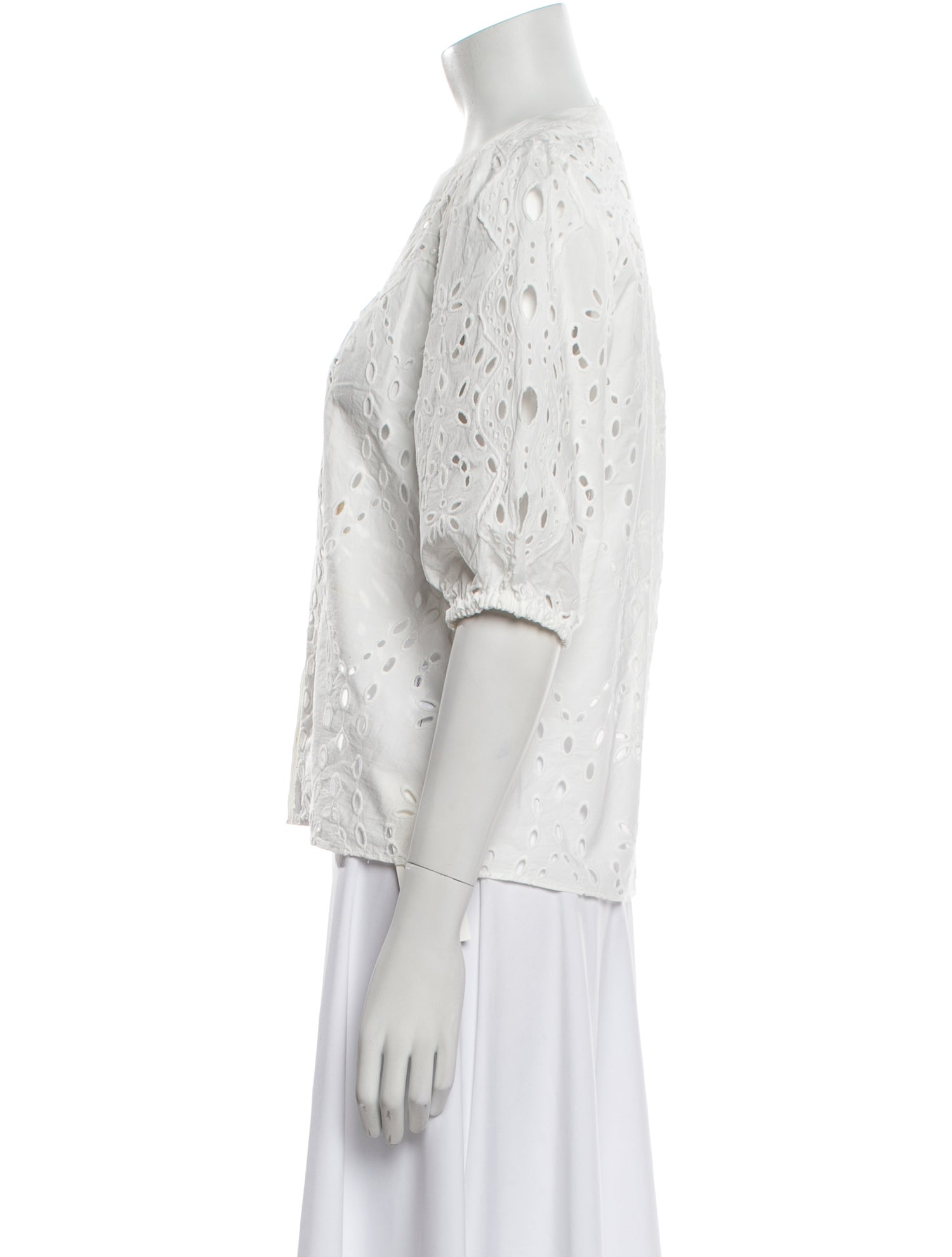 BA&SH Lace Pattern V-Neck Blouse