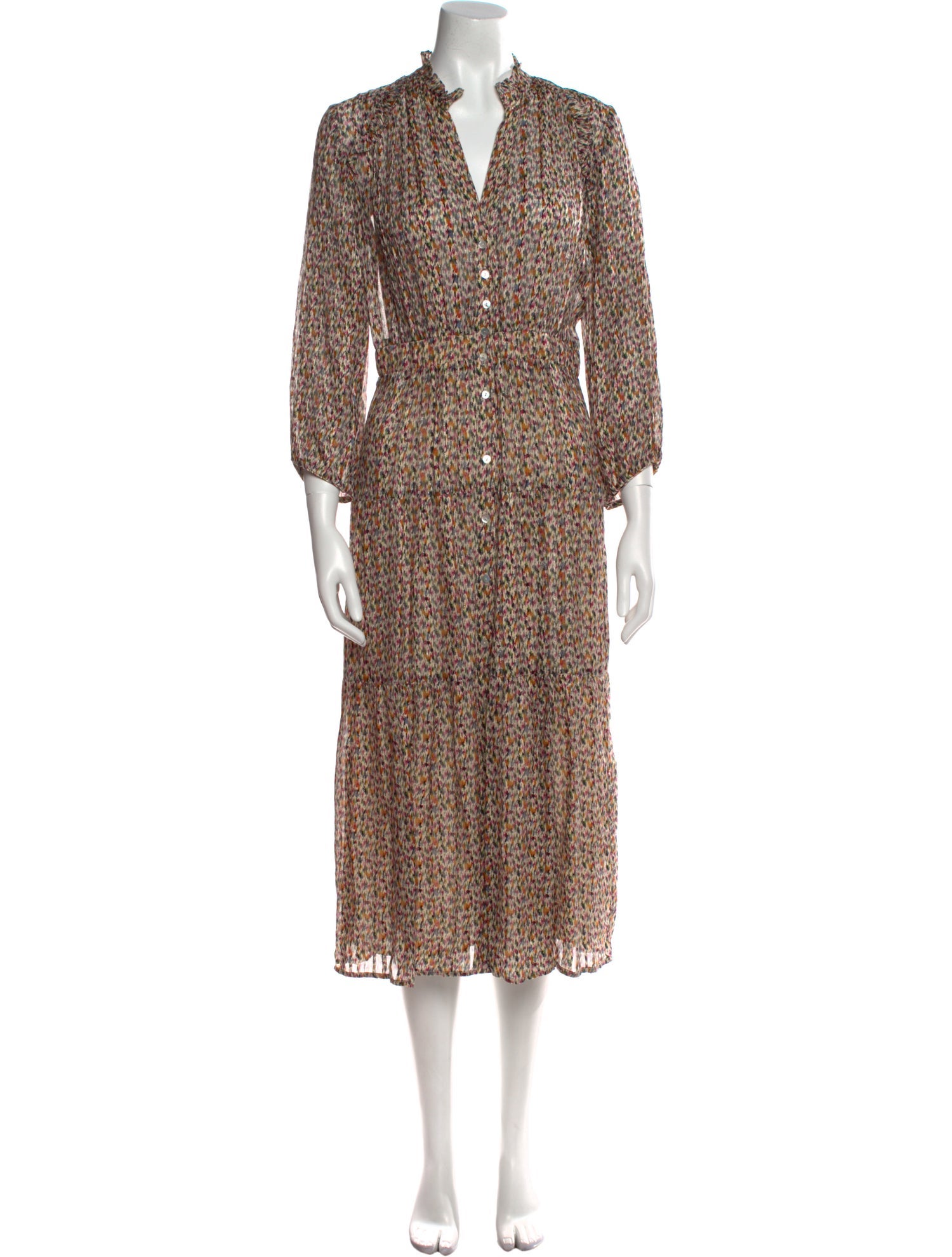 BA&SH Floral Print Long Dress