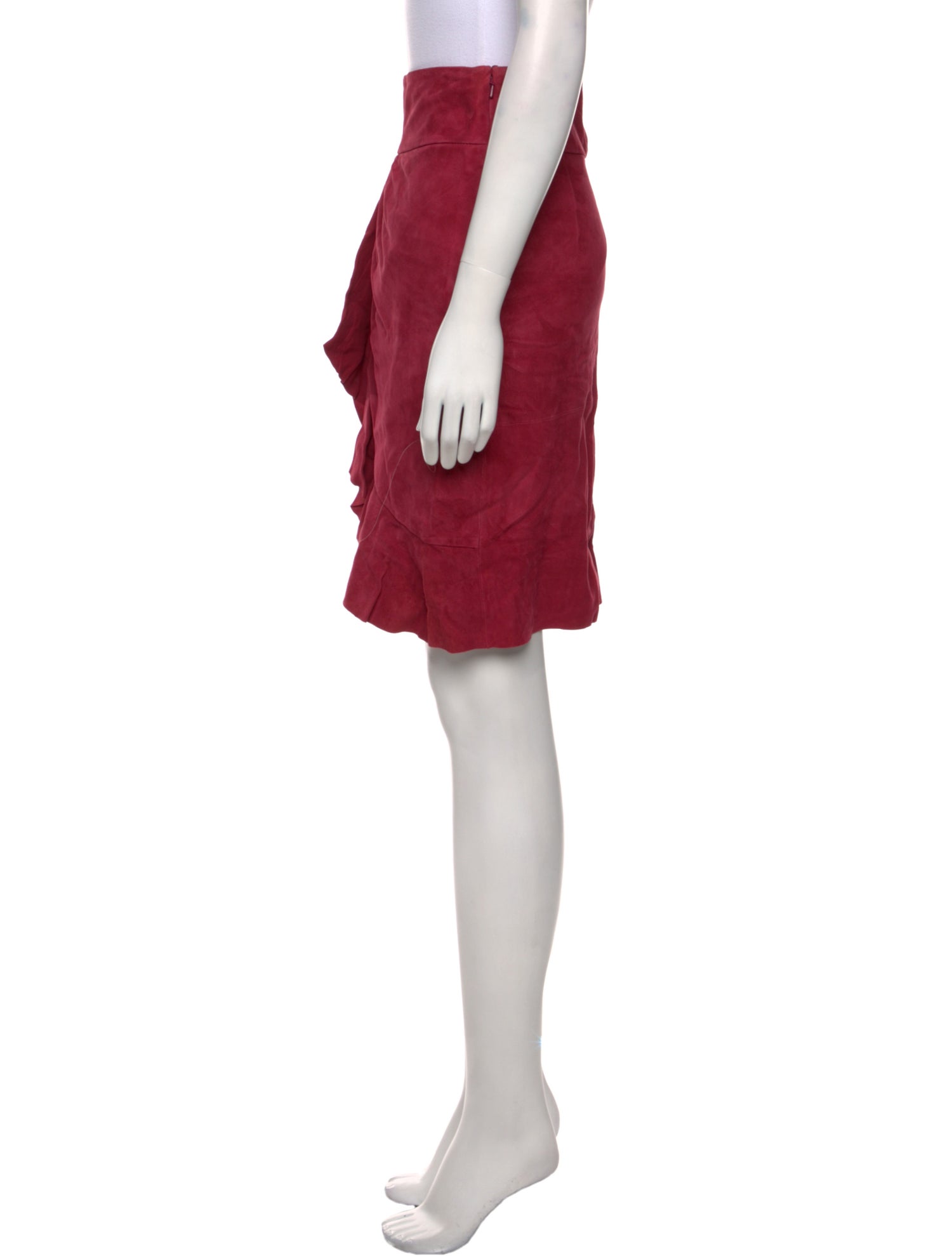 BA&SH Leather Knee-Length Skirt