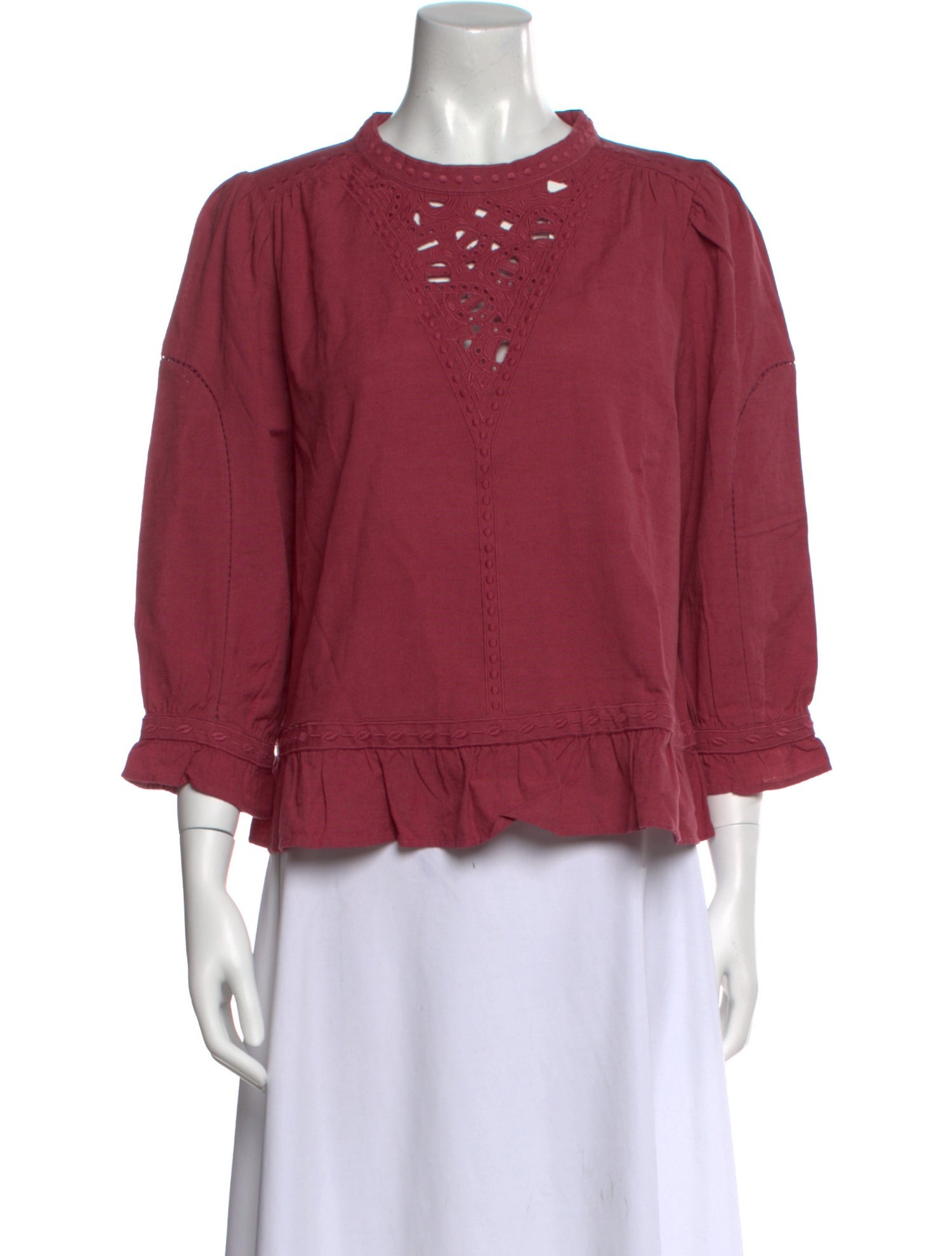 BA&SH Crew Neck Three-Quarter Sleeve Top w/ Tags