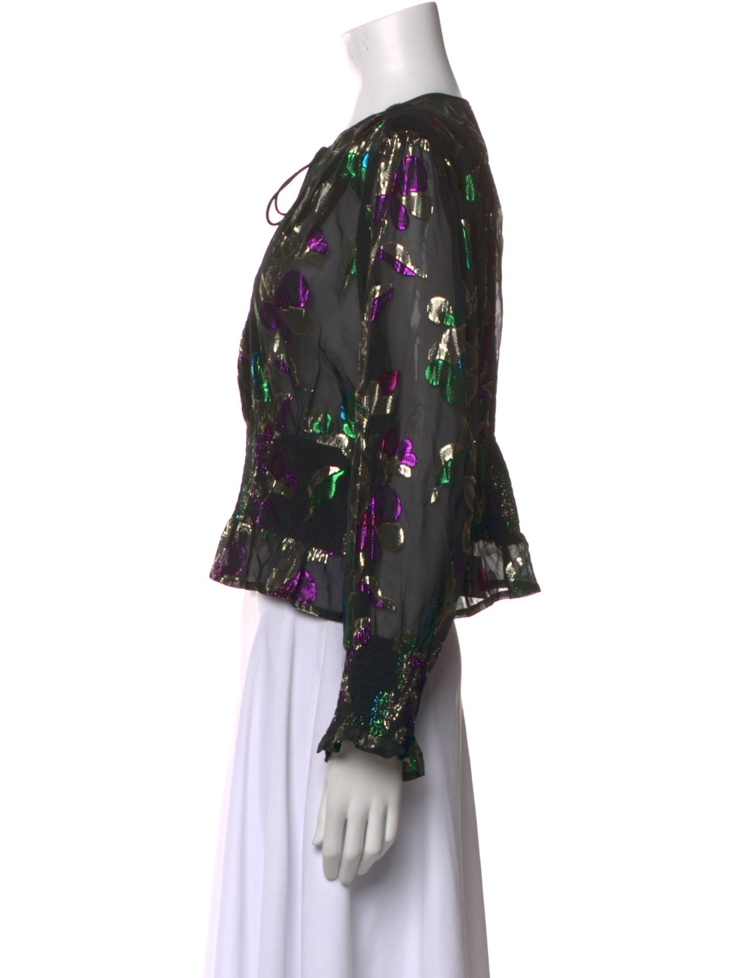 BA&SH Floral Print Crew Neck Blouse