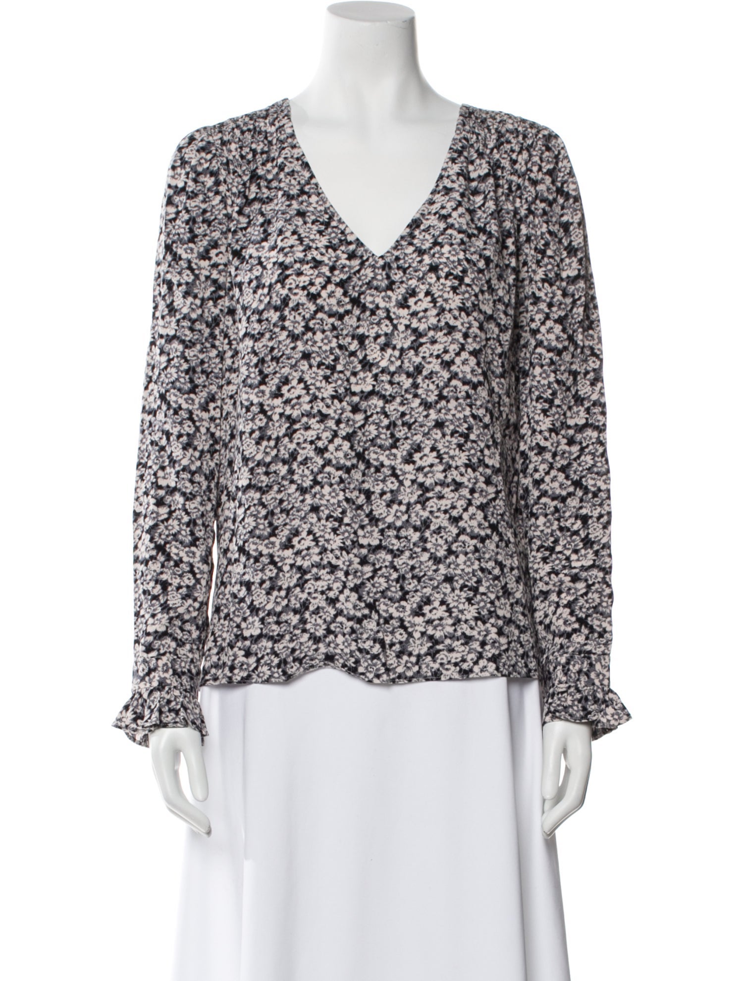 BA&SH Floral Print V-Neck Blouse w/ Tags