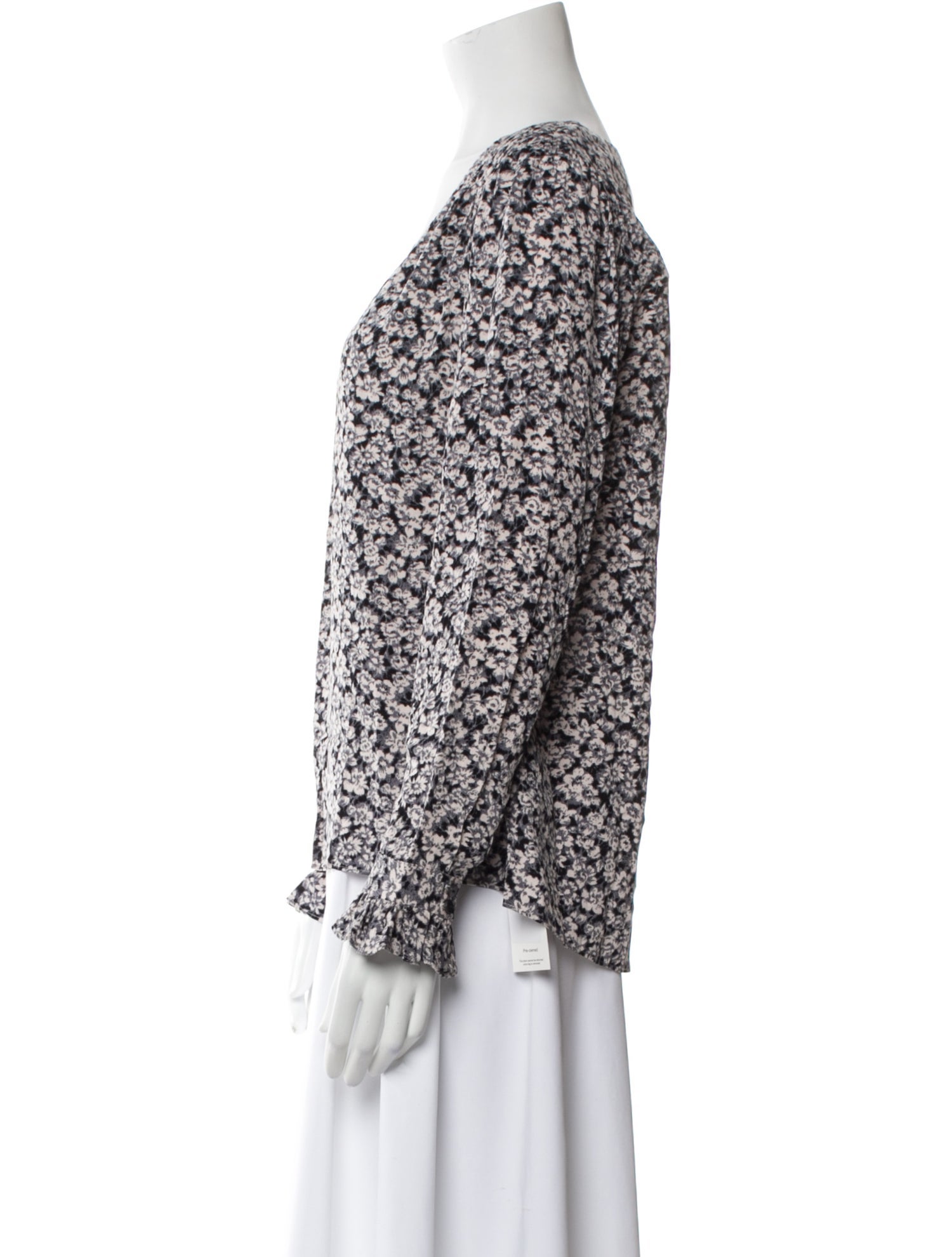 BA&SH Floral Print V-Neck Blouse w/ Tags