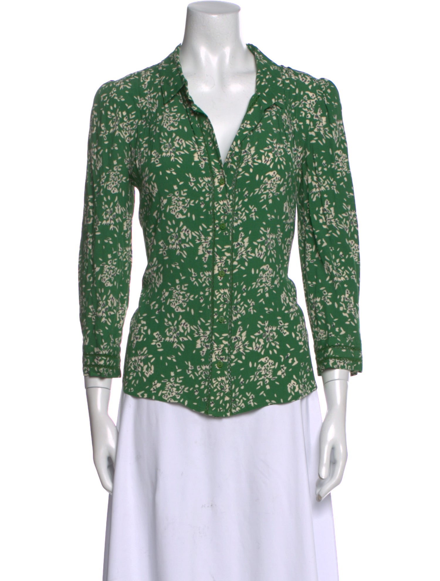 BA&SH Floral Print V-Neck Button-Up Top w/ Tags