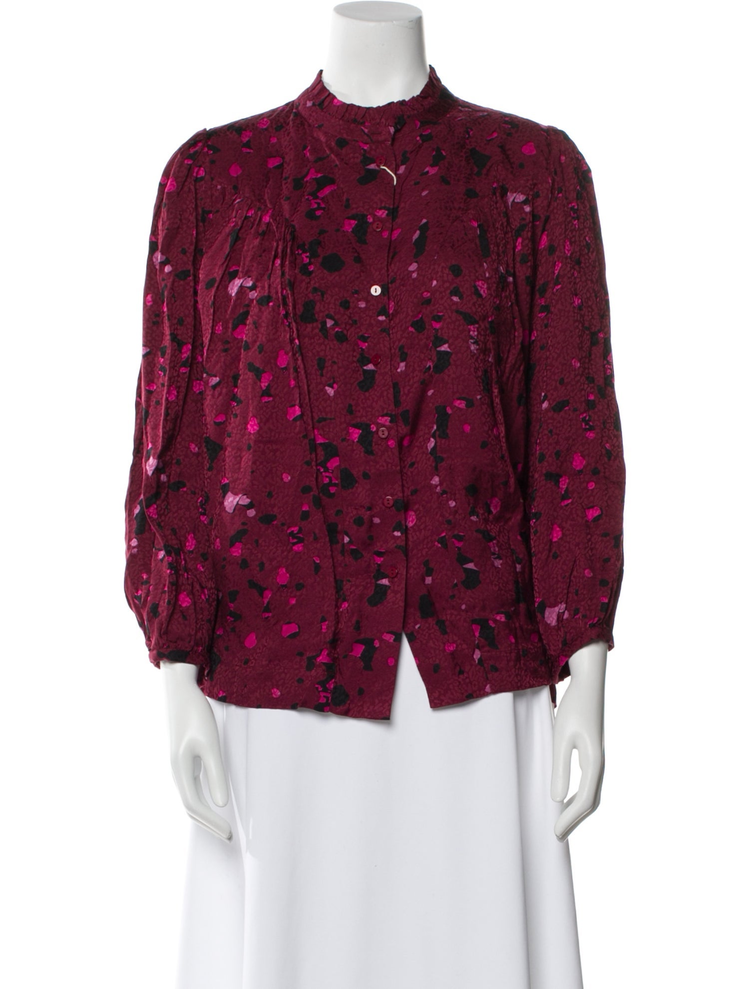 BA&SH Floral Print Mock Neck Blouse w/ Tags