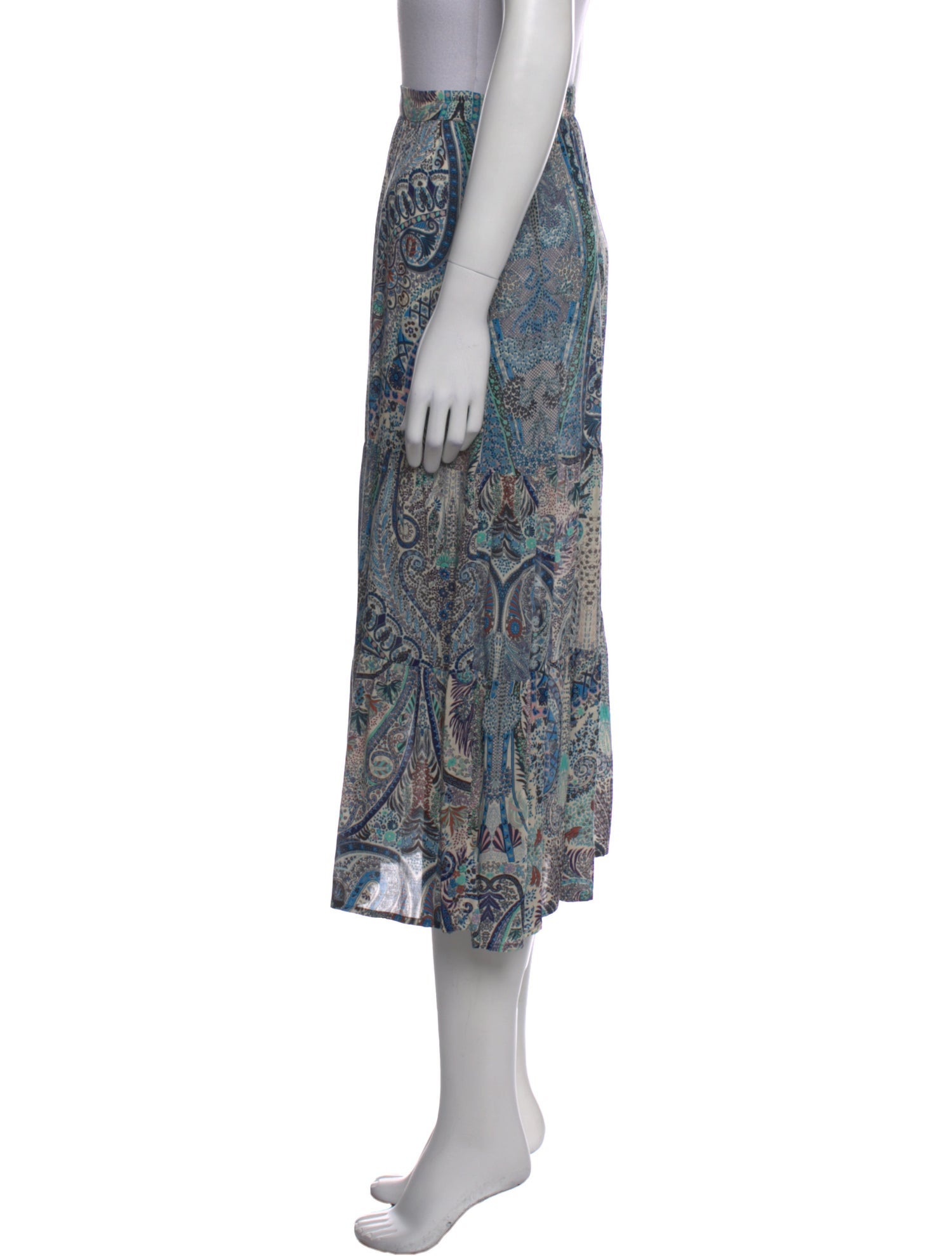 BA&SH Paisley Print Midi Length Skirt