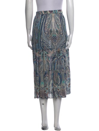 BA&SH Paisley Print Midi Length Skirt