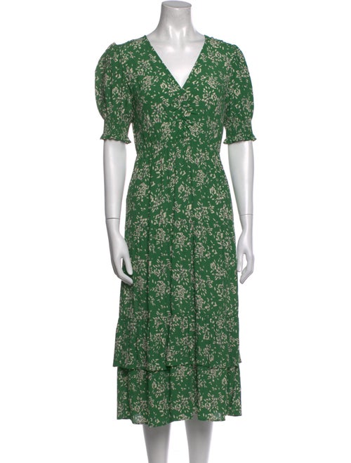 BA&SH Floral Print Midi Length Dress