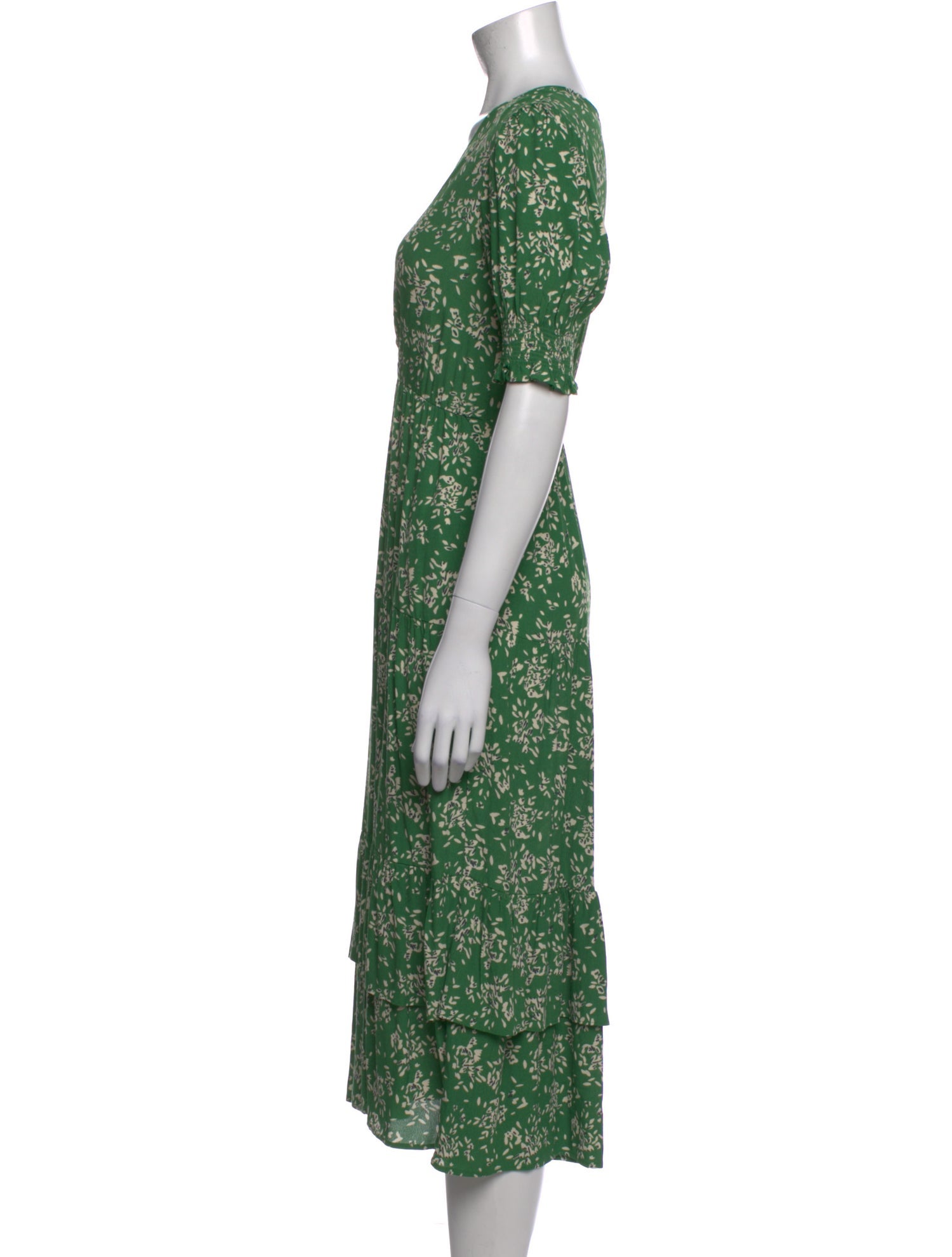 BA&SH Floral Print Midi Length Dress