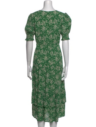 BA&SH Floral Print Midi Length Dress