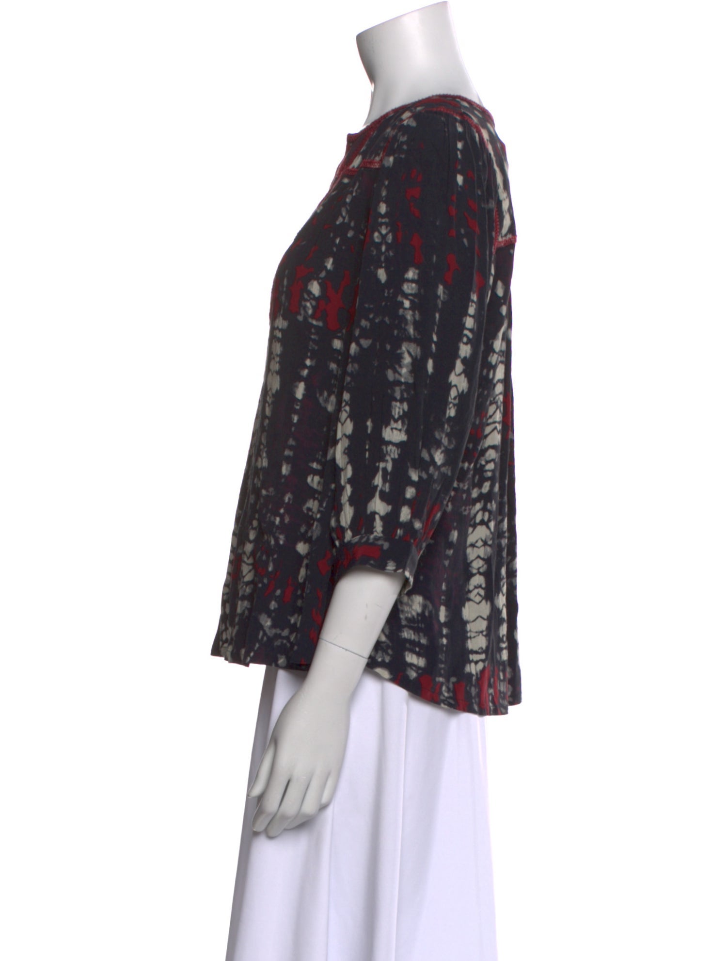 BA&SH Printed V-Neck Blouse w/ Tags