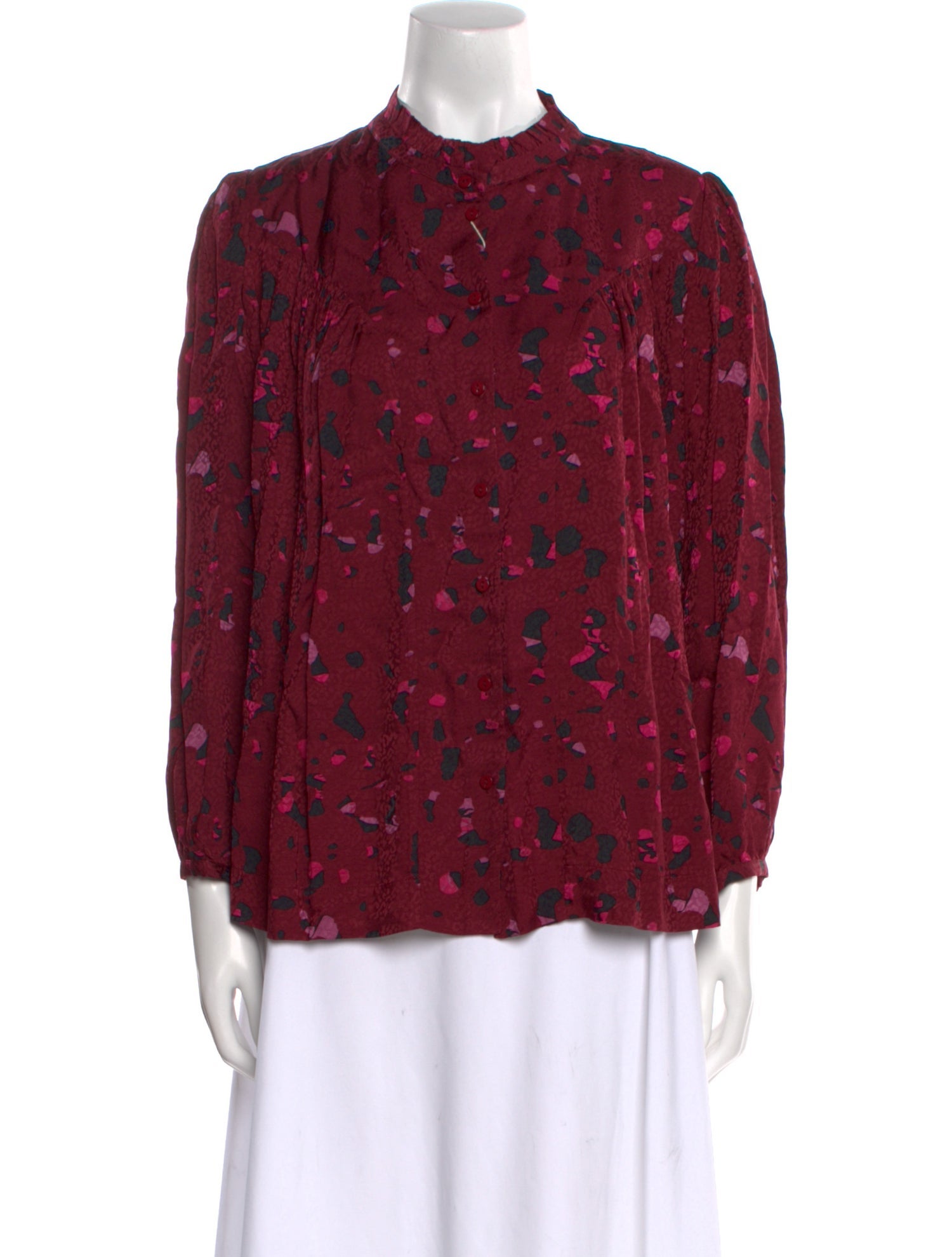 BA&SH Floral Print Mock Neck Blouse w/ Tags