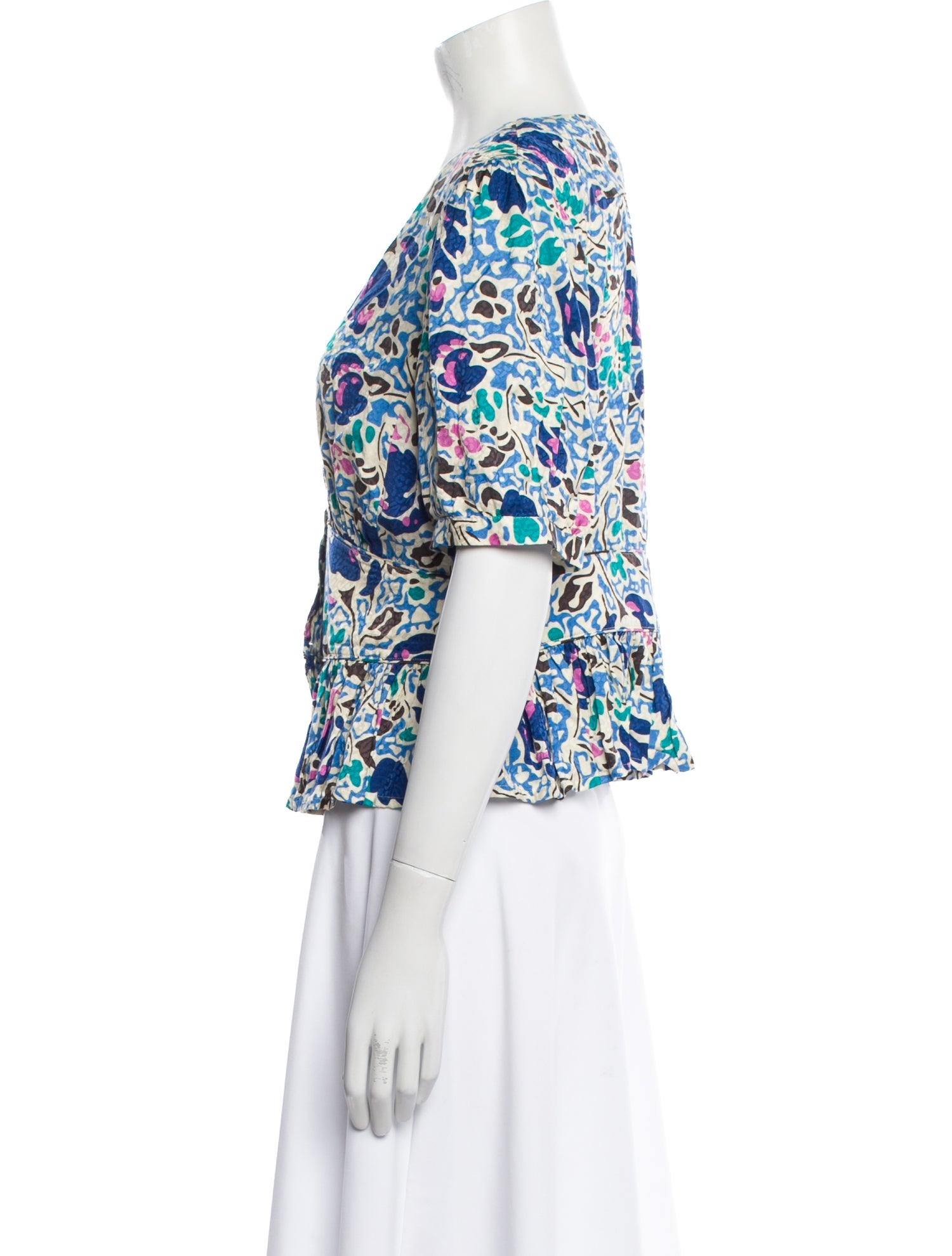 BA&SH Floral Print V-Neck Blouse
