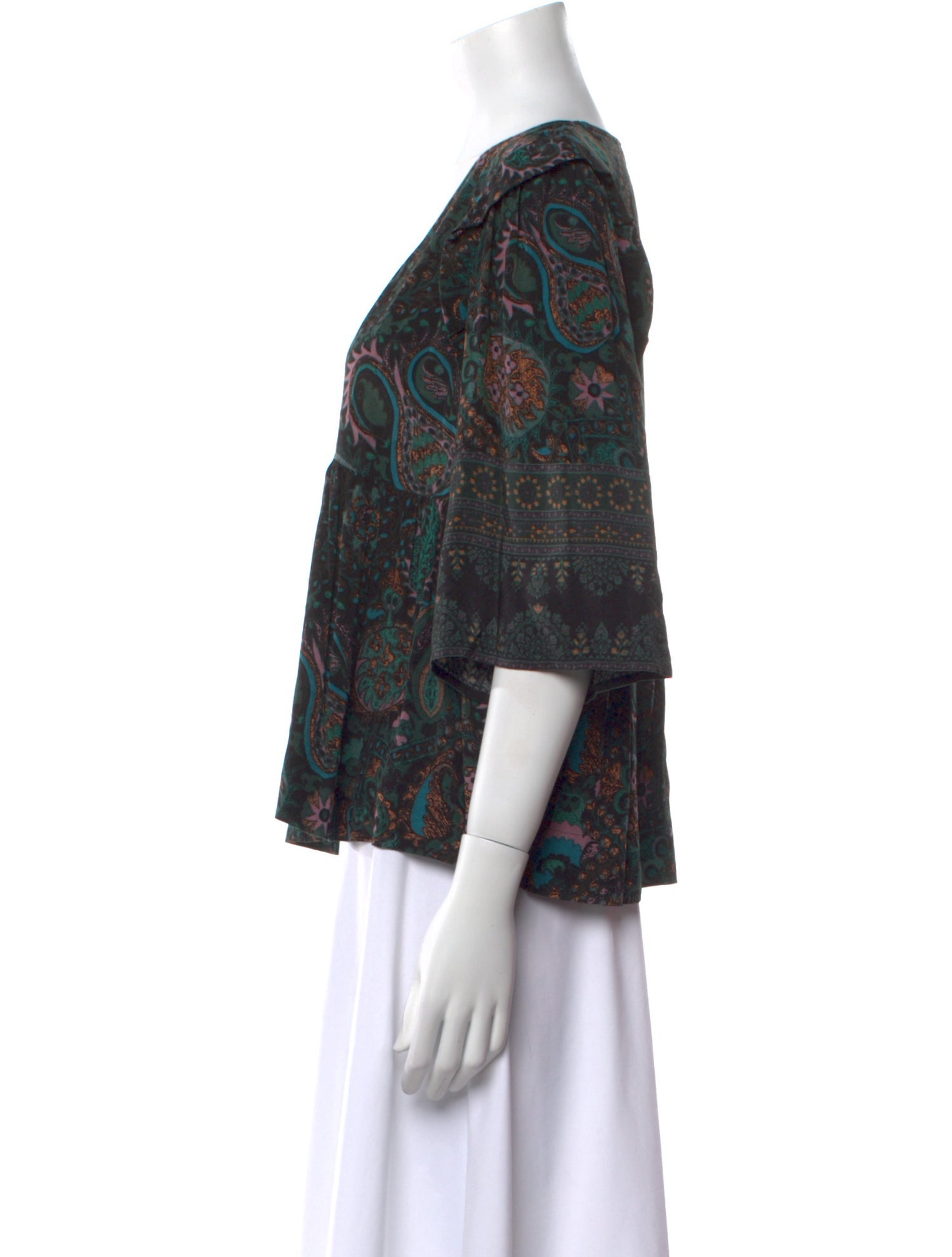 BA&SH Paisley Print V-Neck Blouse