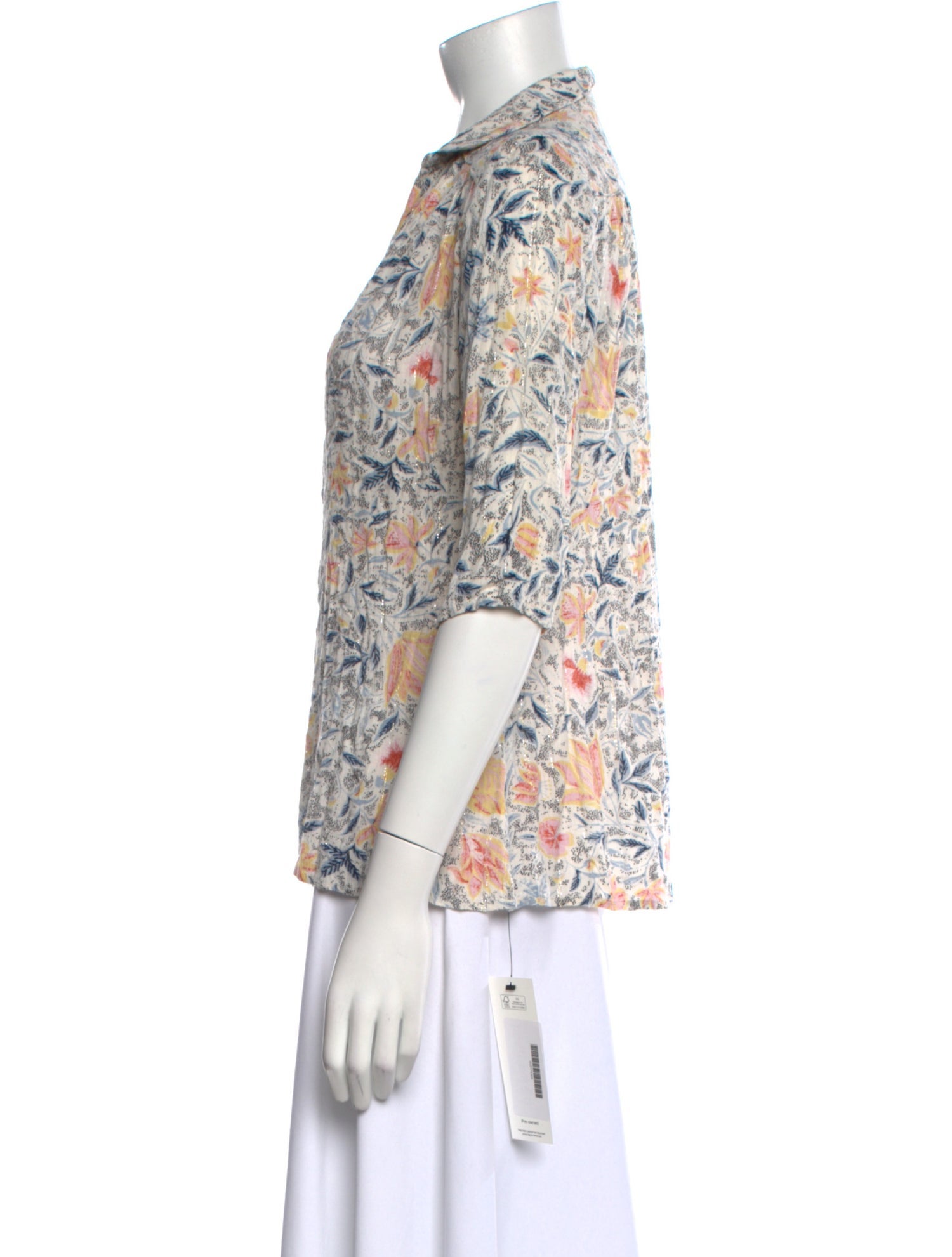 BA&SH Floral Print Three-Quarter Sleeve Blouse