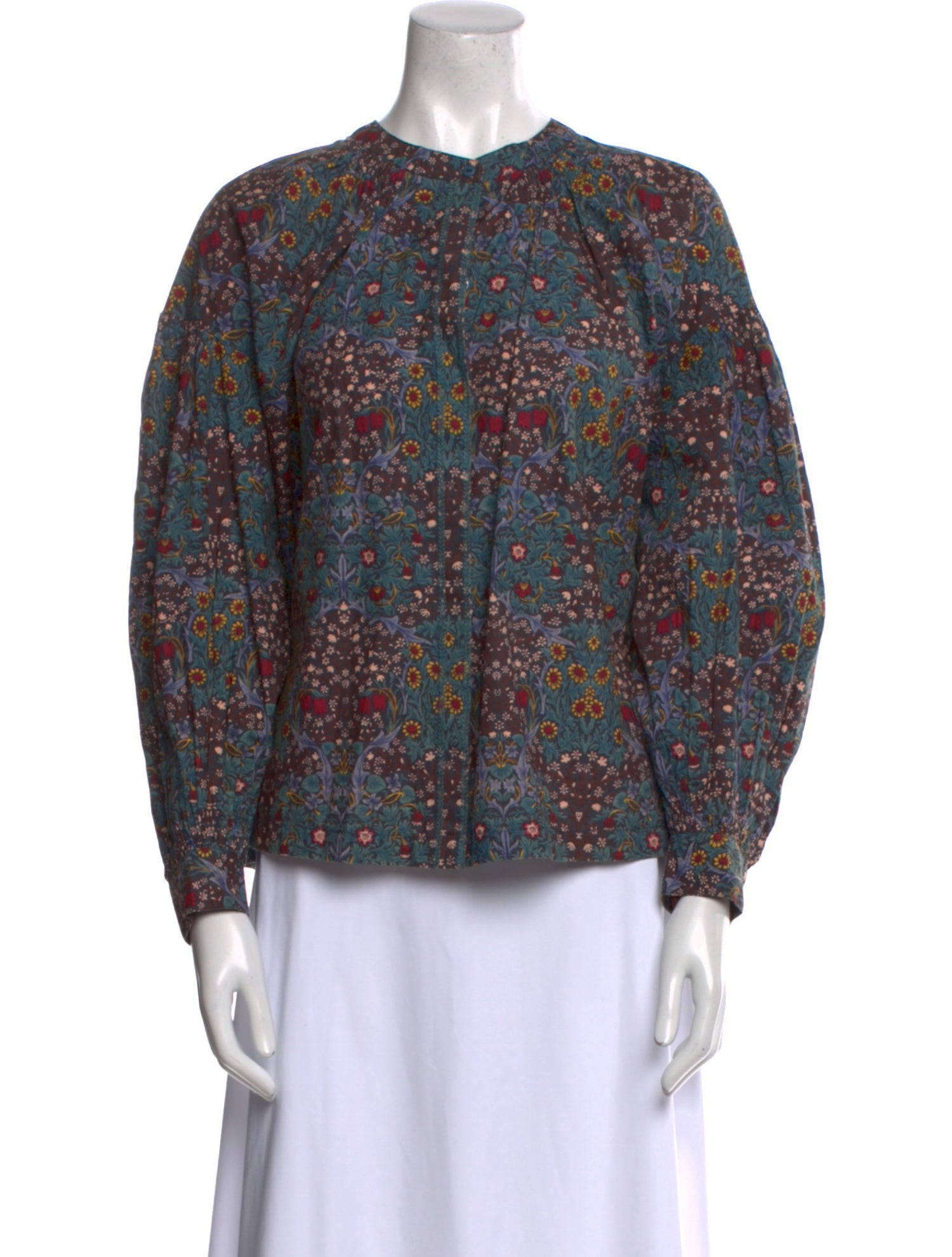 BA&SH Floral Print Crew Neck Blouse