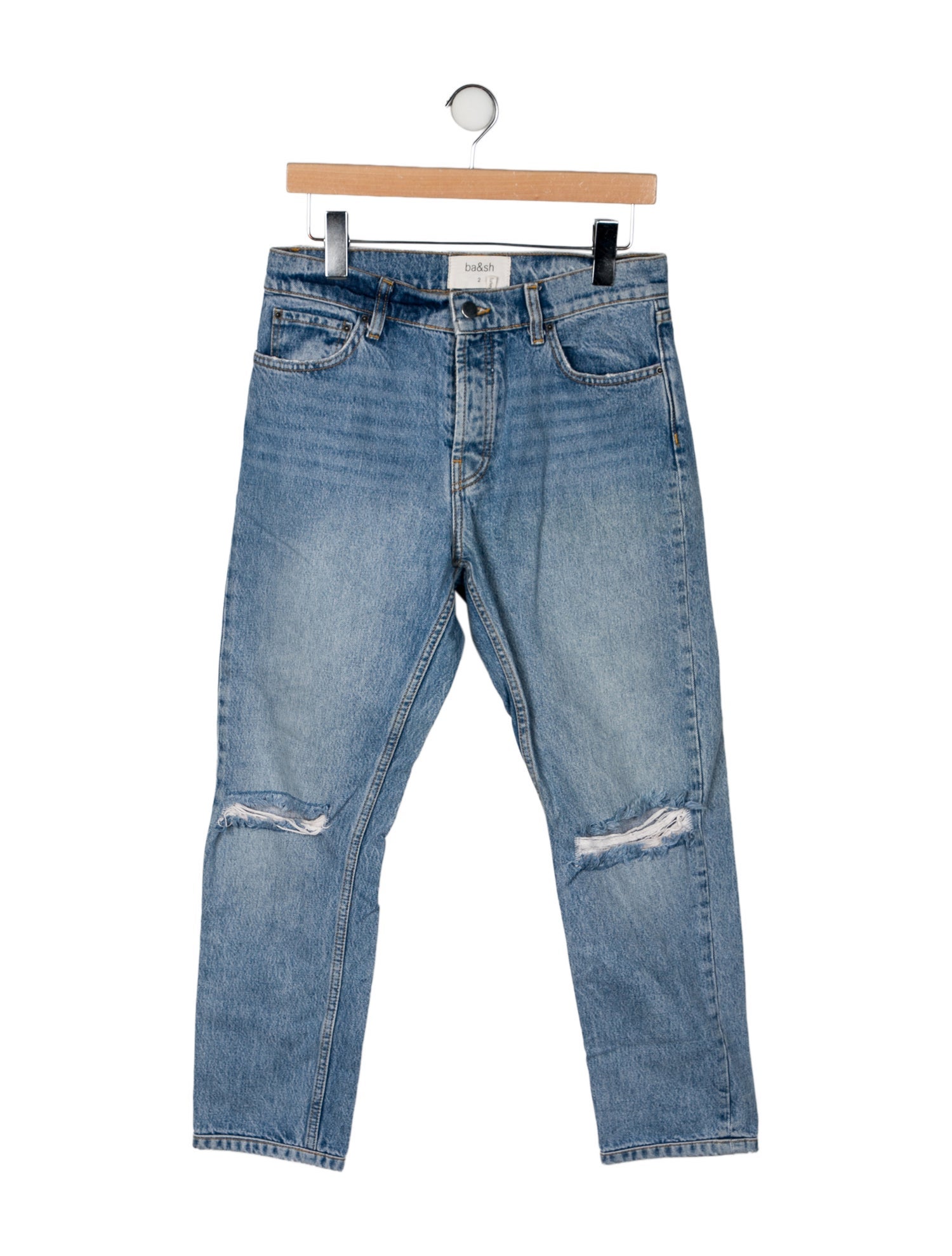 BA&SH High-Rise Straight Leg Jeans