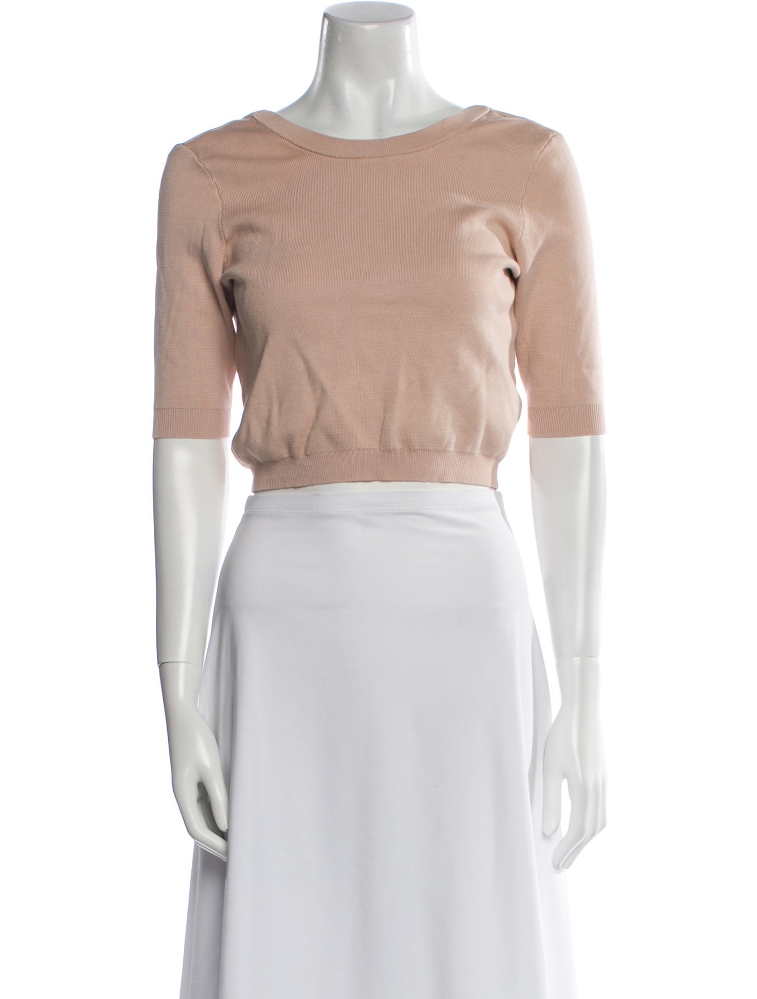 BA&SH Bateau Neckline Short Sleeve Crop Top