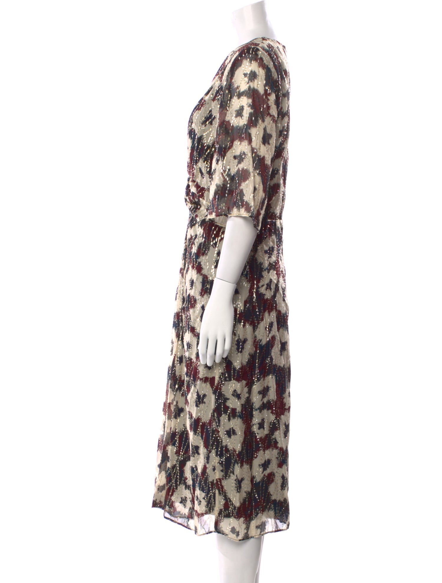 BA&SH Floral Print Midi Length Dress w/ Tags